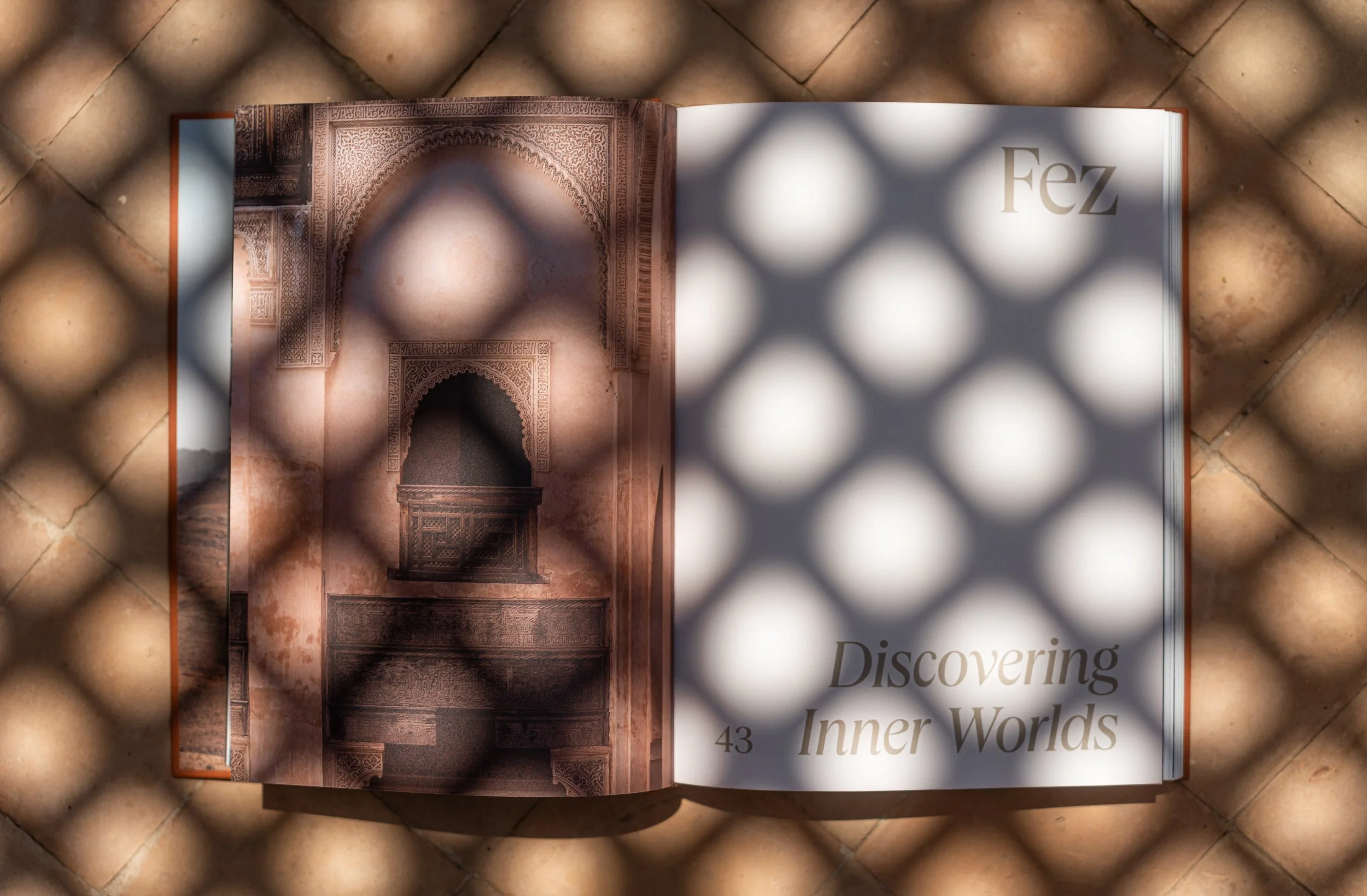 Interior pages from Rock the Kasbah, a coffee table book by Bibiana Cristina exploring cinematic travel narratives and Moroccan atmosphere.