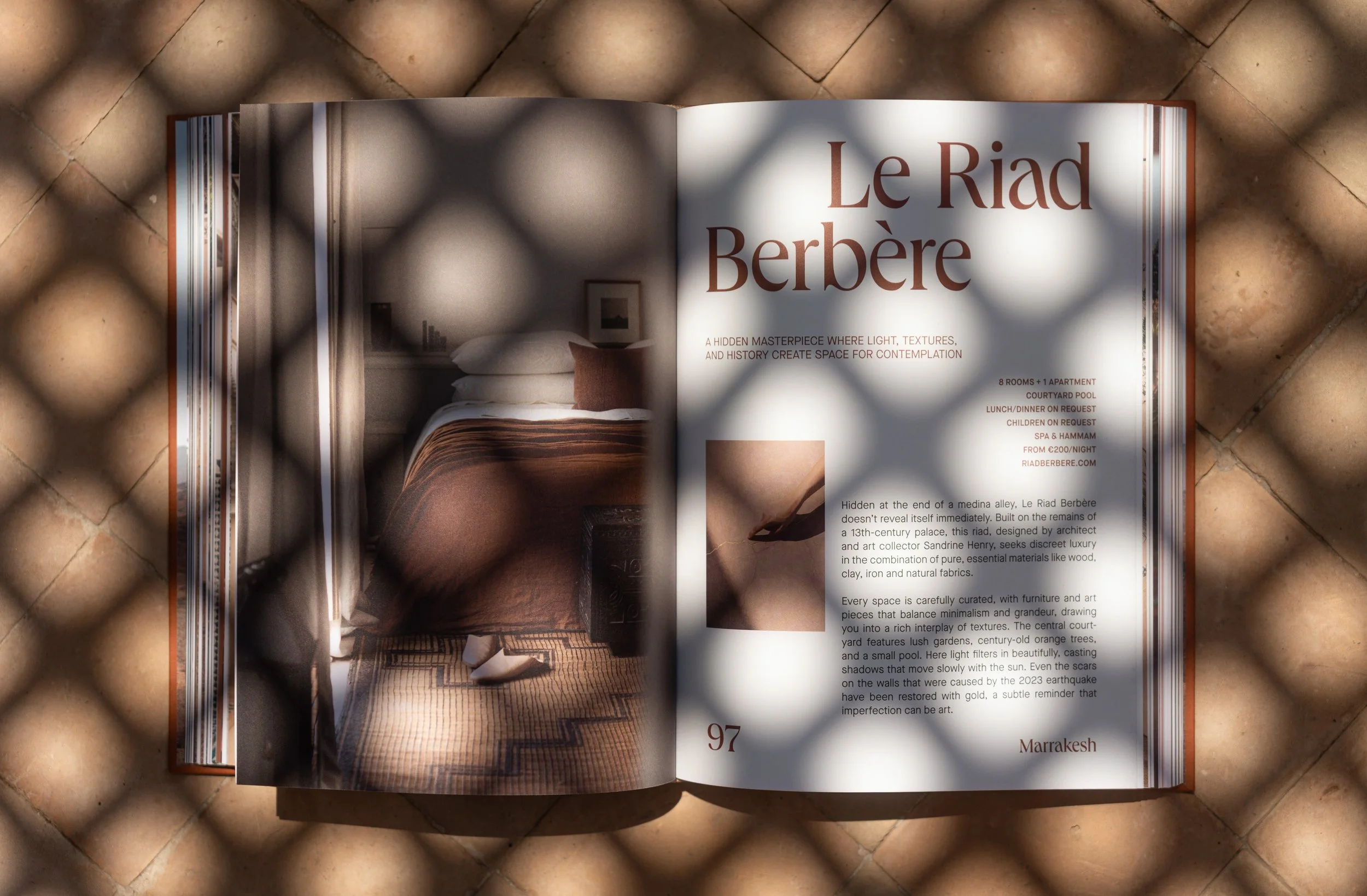 Authorial imagery from Rock the Kasbah by Bibiana Cristina, a coffee table book shaped through cultural immersion and cinematic travel storytelling across Morocco.
