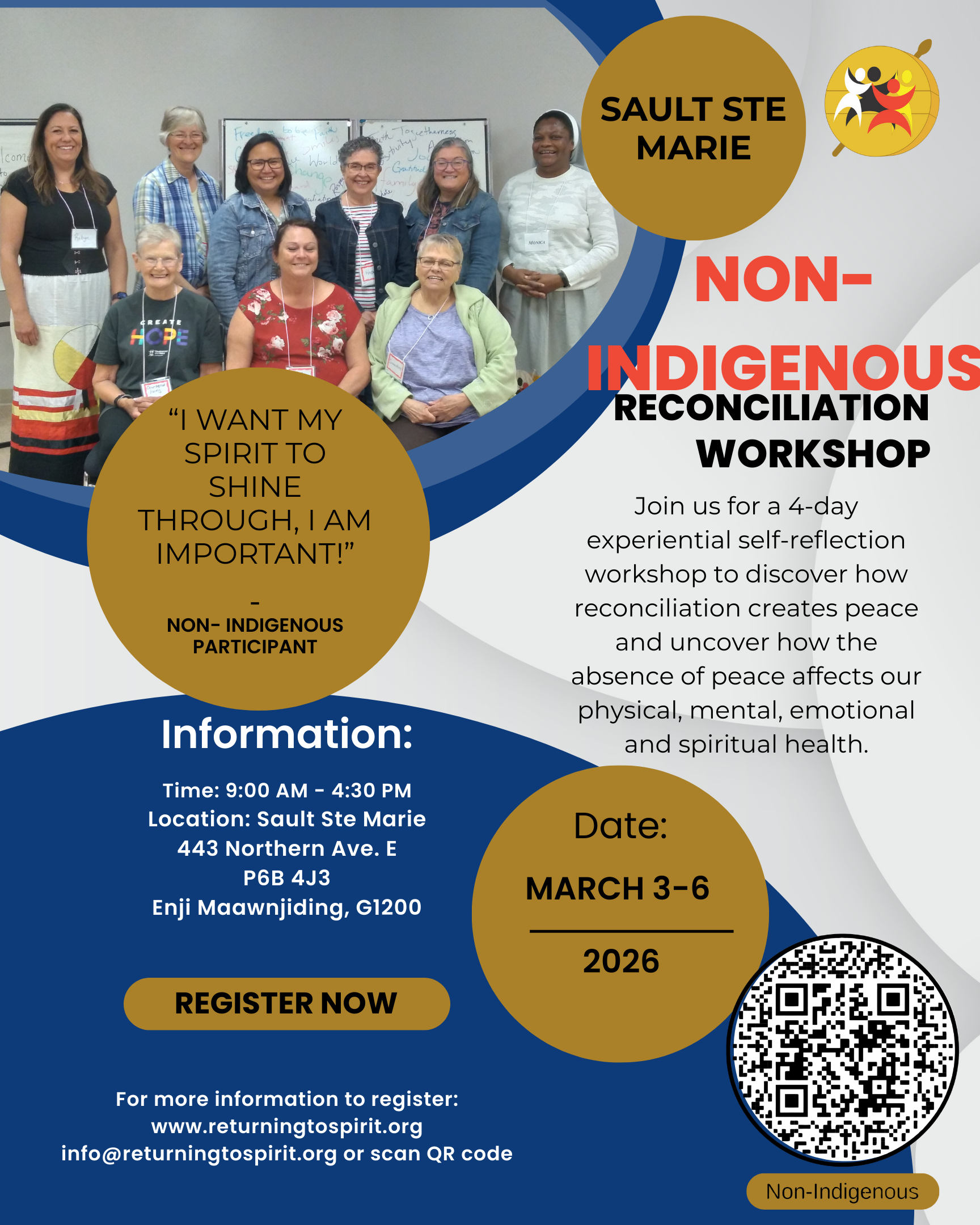 Sault Ste Marie NON-Indigenous 4-day Roots of Reconciliation