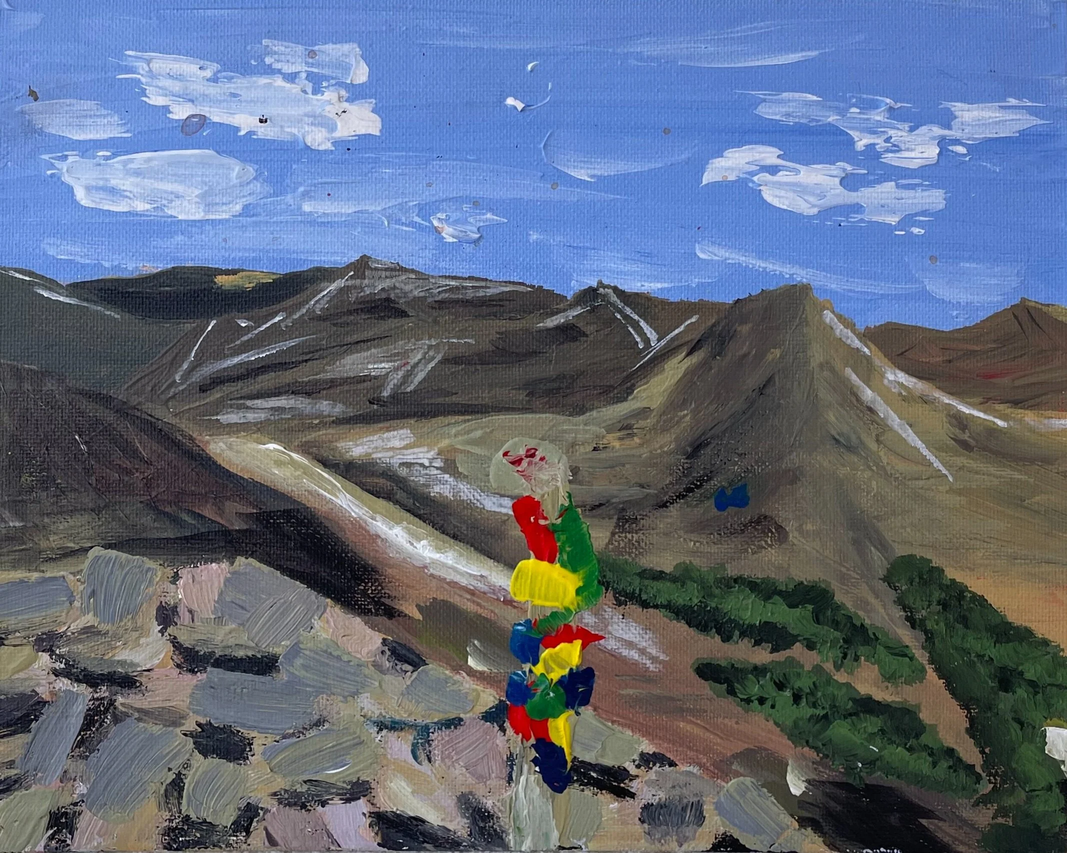 Summit of Elbert, Acrylic on Canvas Board, 8 x 10 inches, October 2020. 