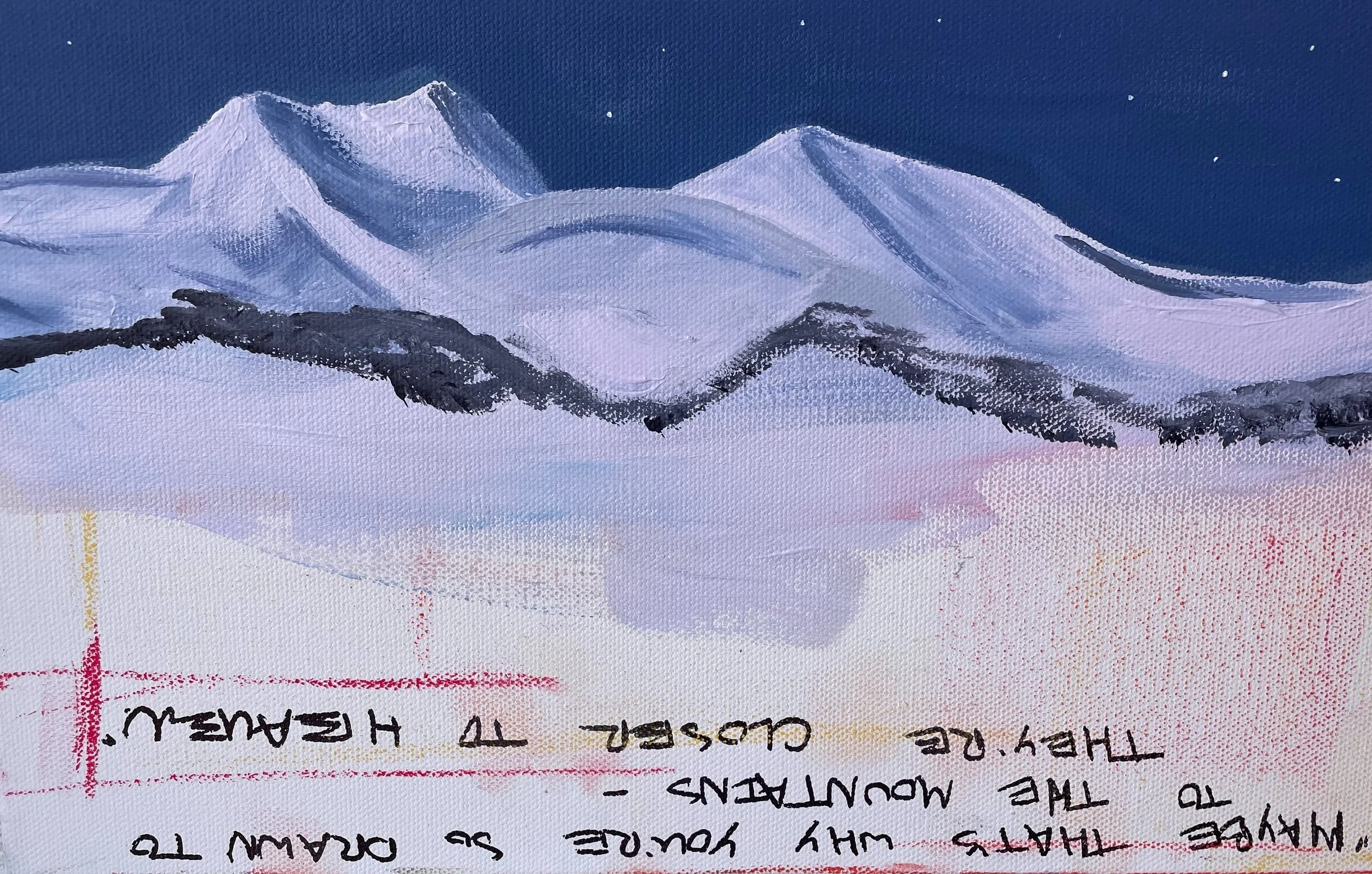 Closer to Heaven, Acrylic on Canvas, 12 x 24 inches, January 2022