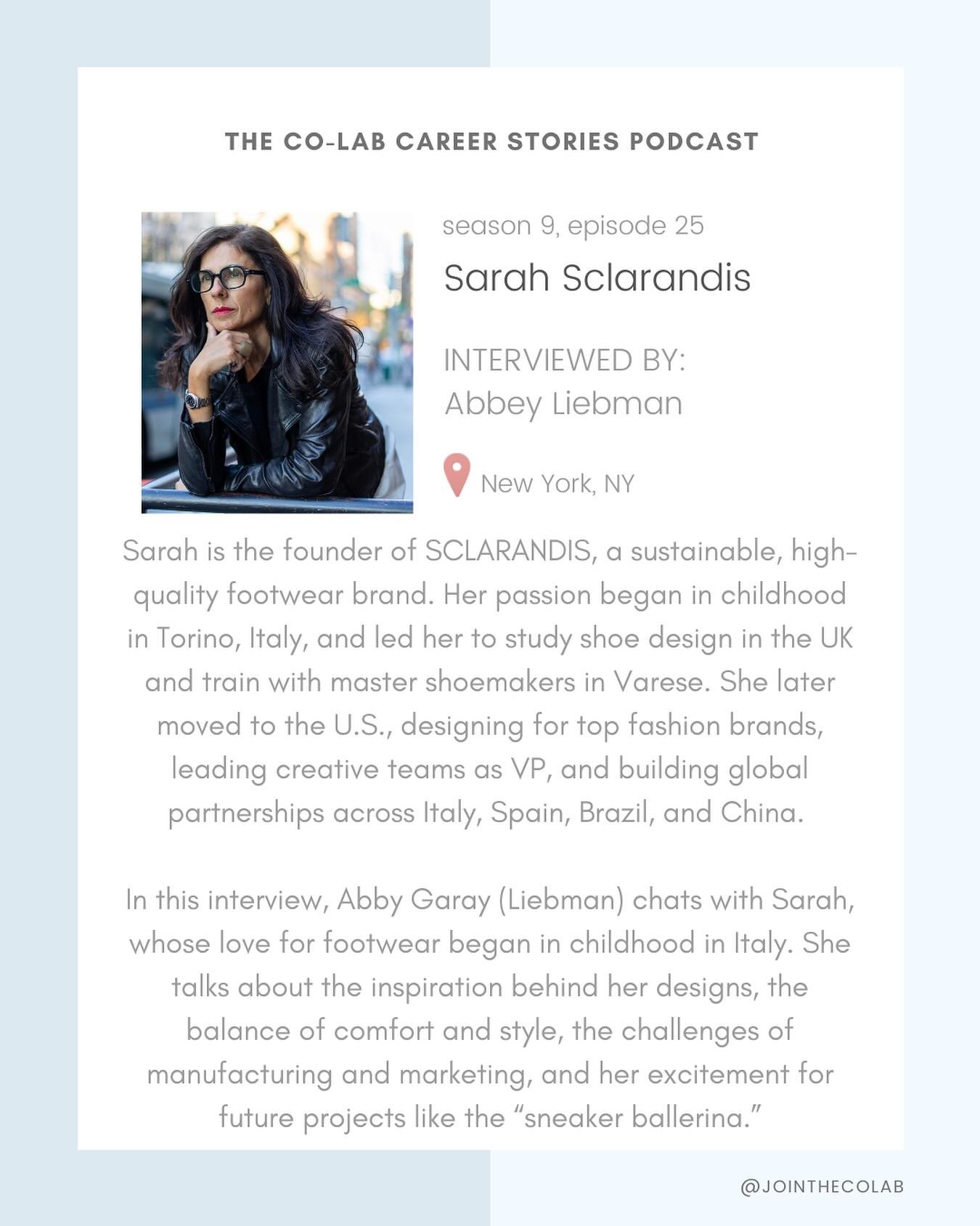 Can&rsquo;t wait to see the sneaker ballerina! Get to know Italian born NYC based shoe designer Sarah Sclarandis  @sclarandis on the @jointhecolab career stories podcast this week #linkinstory #careers #shoes