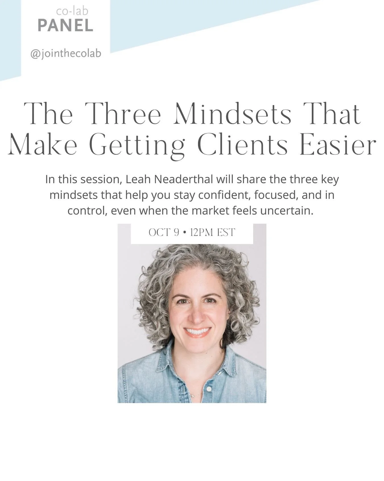 Join us tomorrow with Smart Gets Paid founder Leah Neaderthal and @jointhecolab in the virtual coop