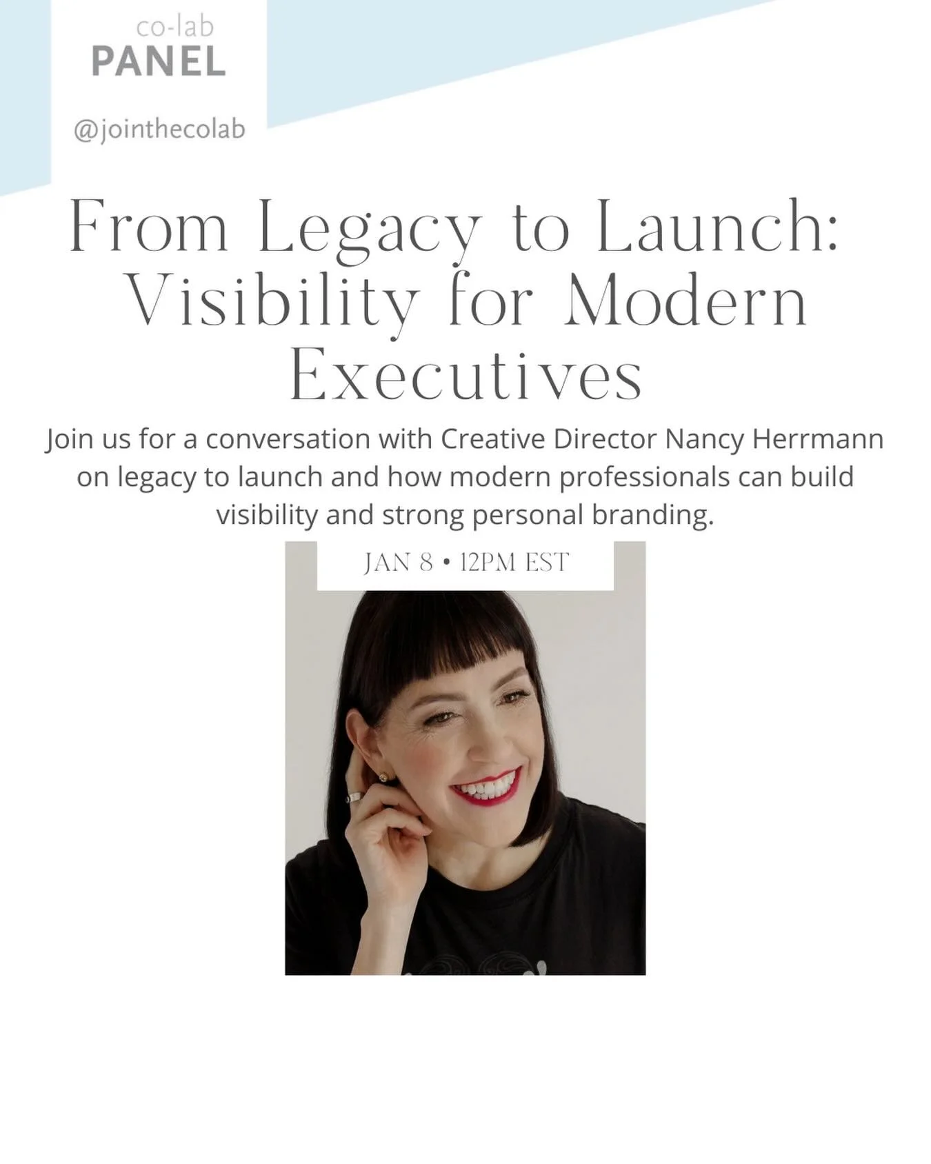 Join us tomorrow for our kick off event of 2026! With @_nancyherrmann and @jointhecolab digging deep into professional branding