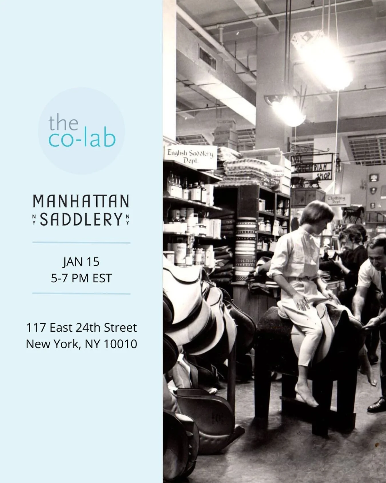 We are so excited about our event Thursday with @manhattansaddlery x @jointhecolab Will we see you there? 🤠 RSVP at the link in story