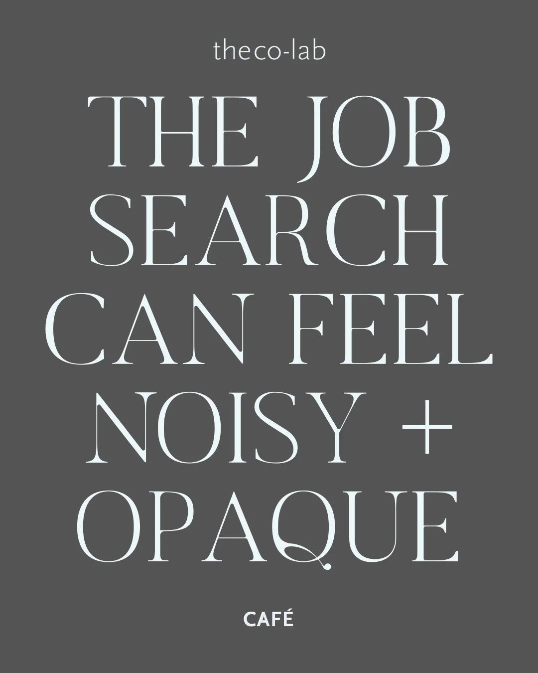 Job searching right now can feel noisy and opaque.

On Thursday, Jan 29 from 12-1 pm EST, we&rsquo;re hosting a Job Search Strategy Caf&eacute; &mdash; a one-hour live Zoom with @kristyhurt , Founder of the co-lab and Executive Recruiter &mdash; focu