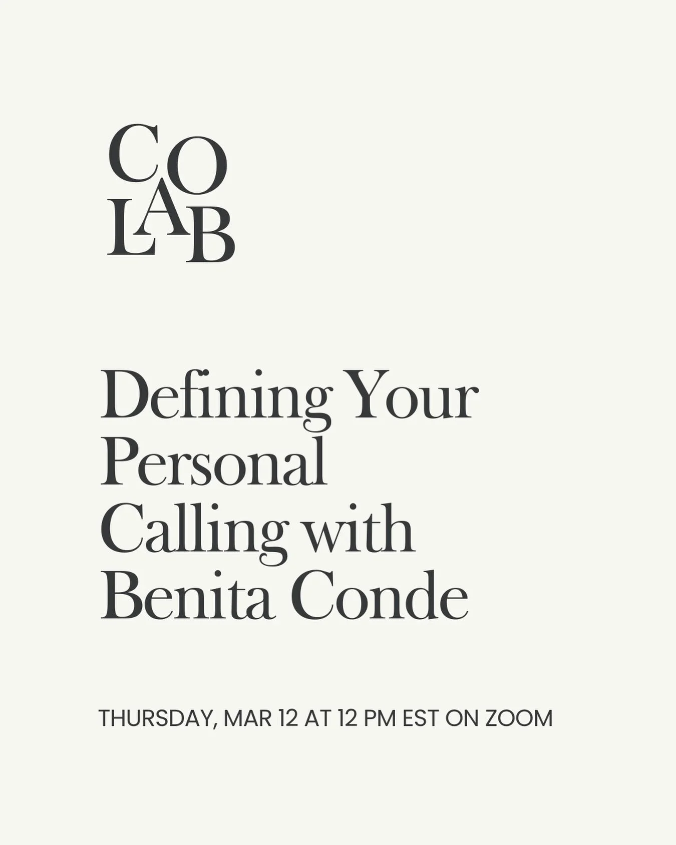 Caf&eacute; co-lab: Defining Your Personal Calling with @benita_conde 

There&rsquo;s a point in every career where &ldquo;What&rsquo;s my next move?&rdquo; stops being a purely tactical question and starts to feel like a deeper one. That&rsquo;s whe