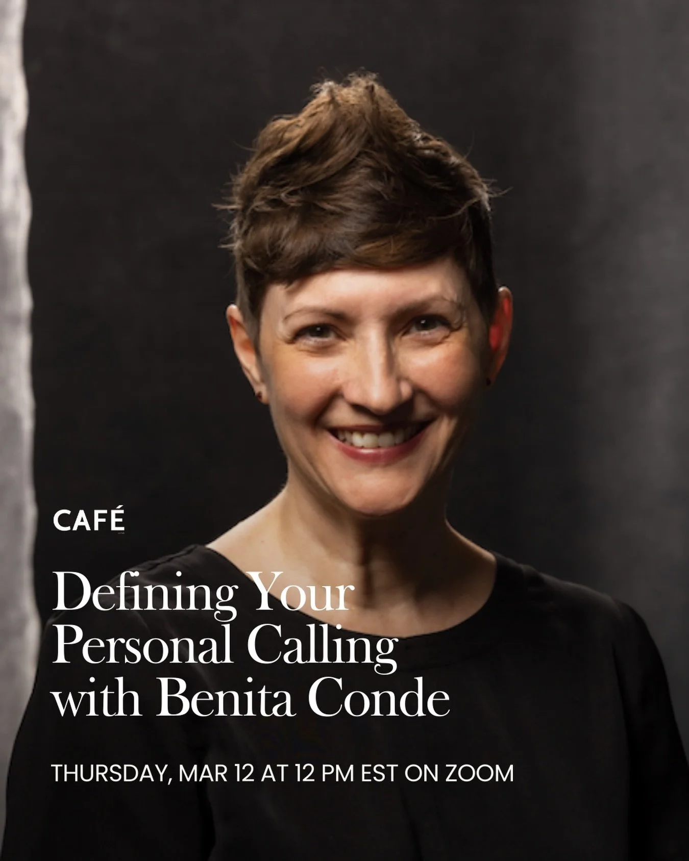 Join us TODAY in Caf&eacute; co-lab: Defining Your Personal Calling with @benita_conde 

There&rsquo;s a point in every career where &ldquo;What&rsquo;s my next move?&rdquo; stops being a purely tactical question and starts to feel like a deeper one.