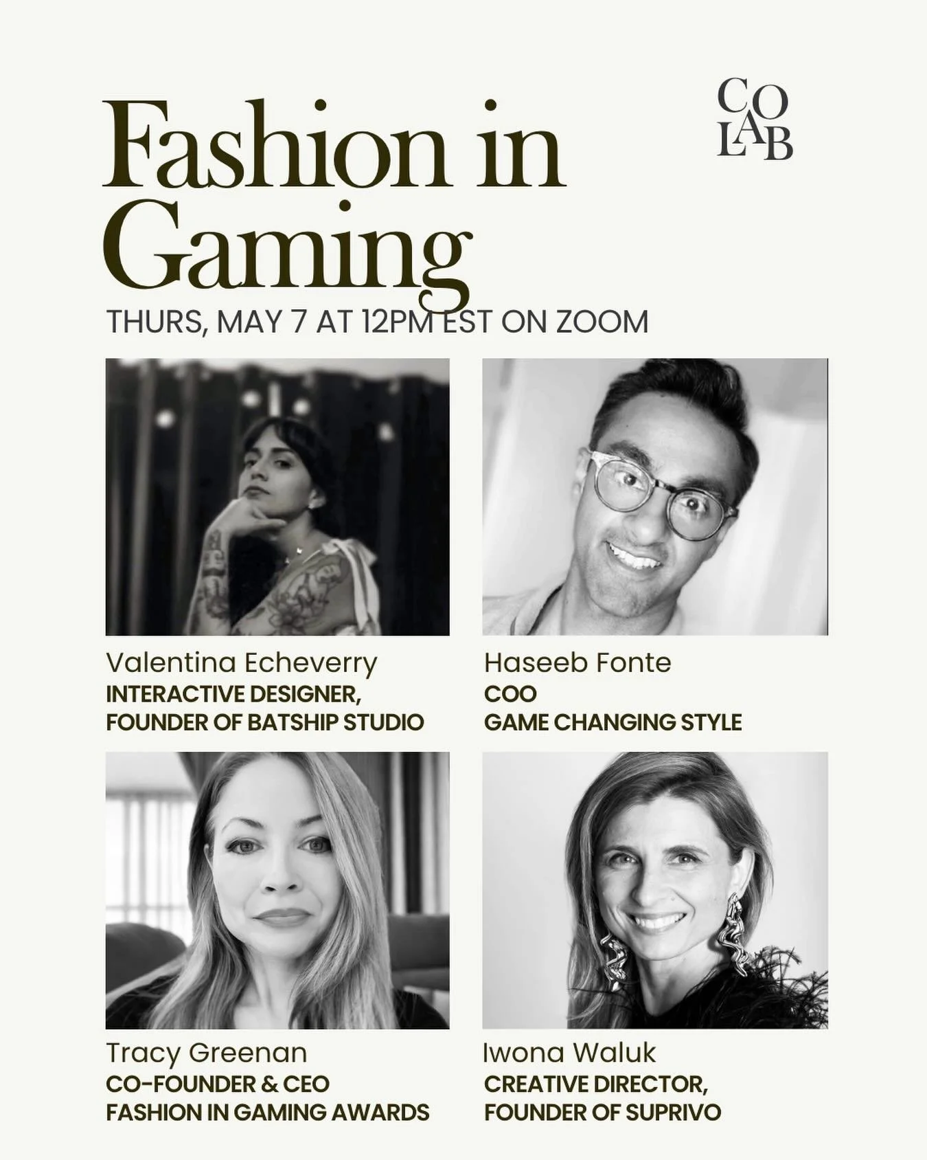 This week in caf&eacute; @jointhecolab member @suprivo.co leads a panel on fashion jn gaming! Join us. Become a member. #linkinbio