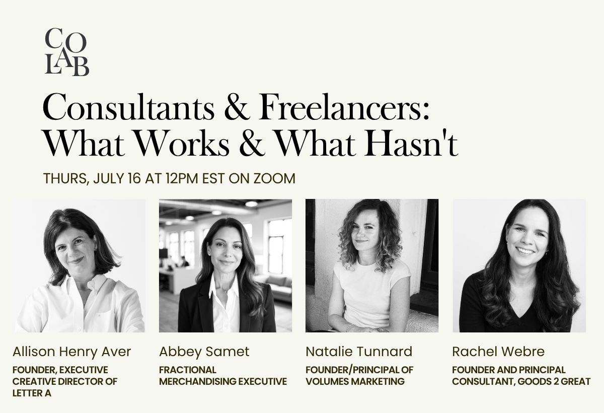 Café co-lab: Consultants &amp; Freelancers: What Works &amp; What Hasn't, moderated by co-lab member Abbey Samet