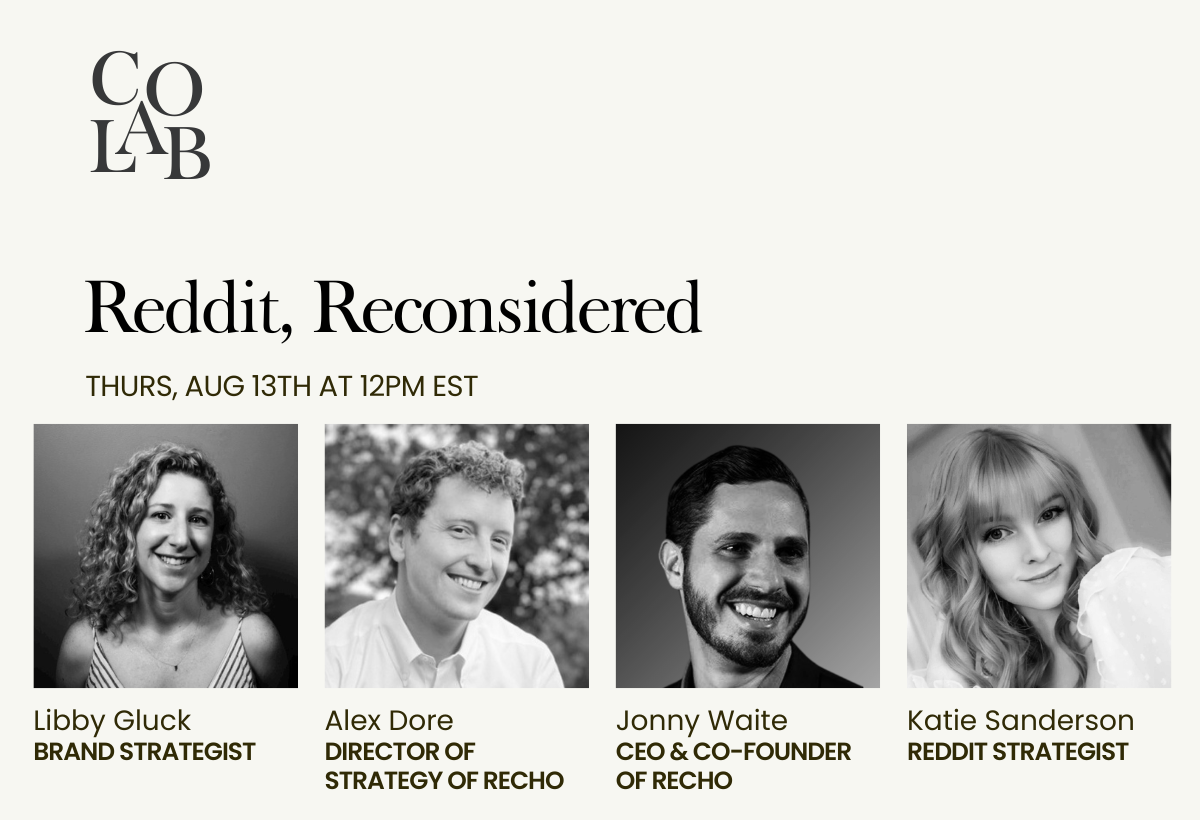 Café co-lab: Reddit, Reconsidered moderated by co-lab member Libby Gluck