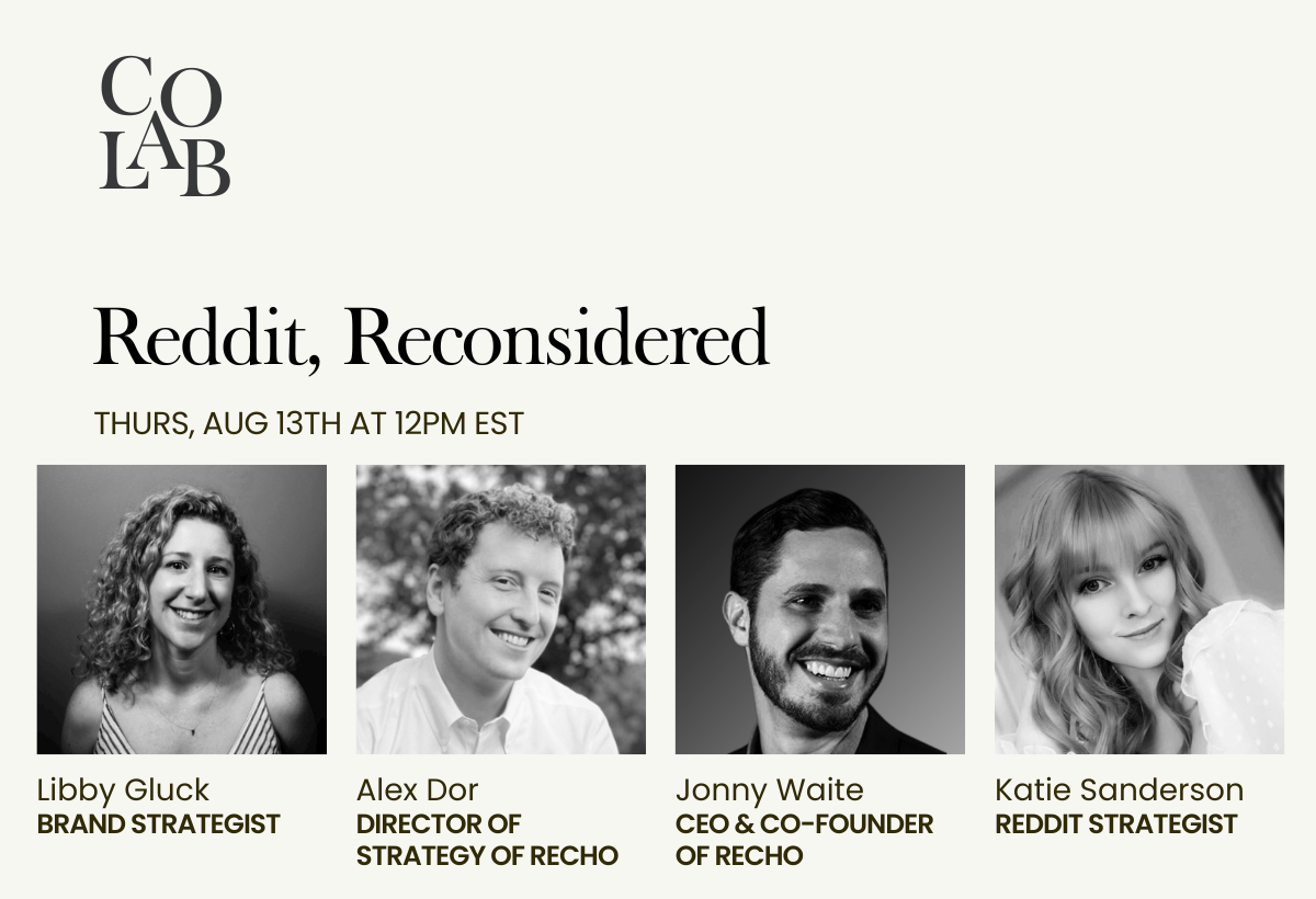 Café co-lab: Reddit, Reconsidered moderated by co-lab member Libby Gluck