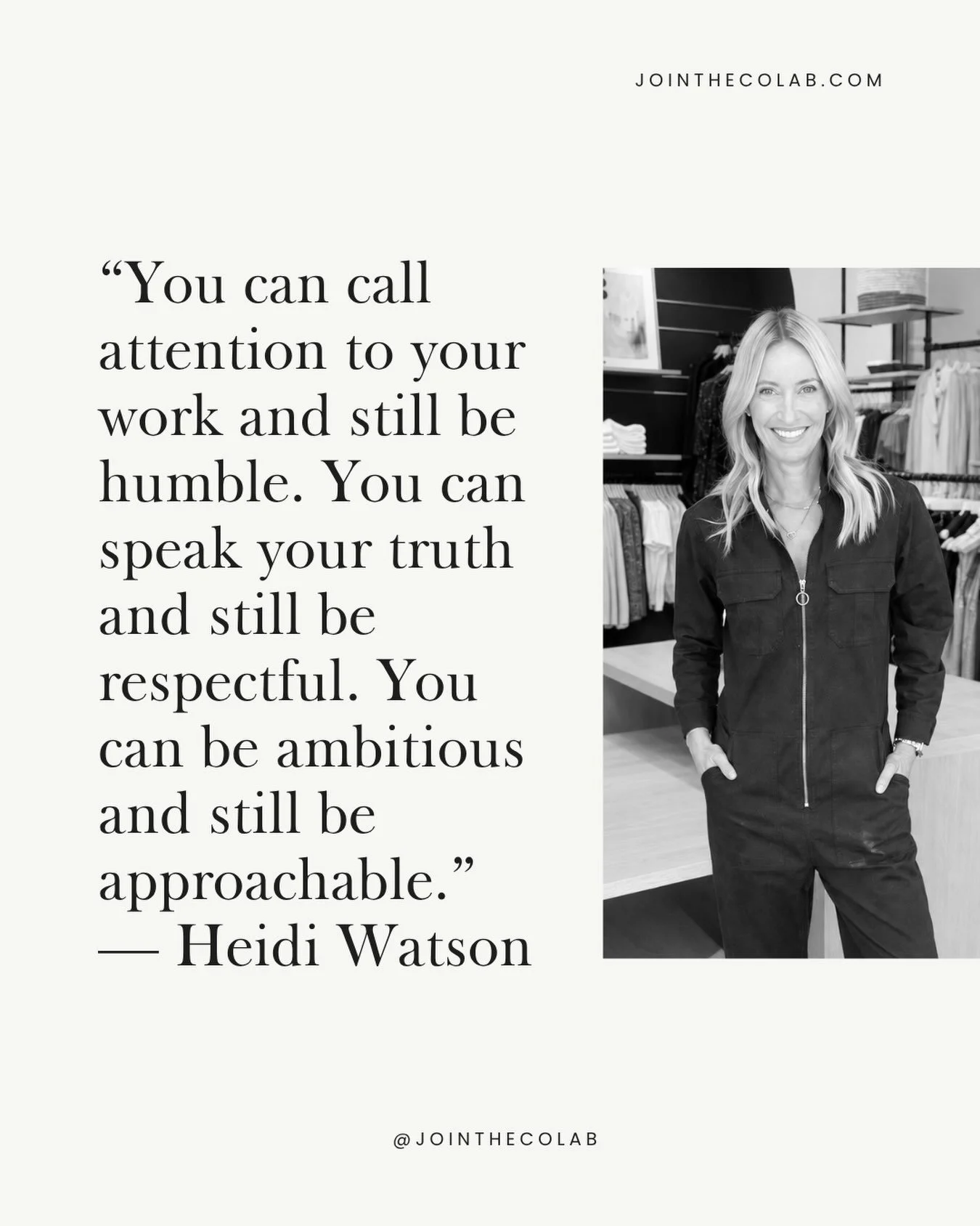 Meet Chief Creative Officer and Omni-channel Retail Leader @heidimwatson on the @jointhecolab member spotlight this week! Link in story to read the whole feature ✨
