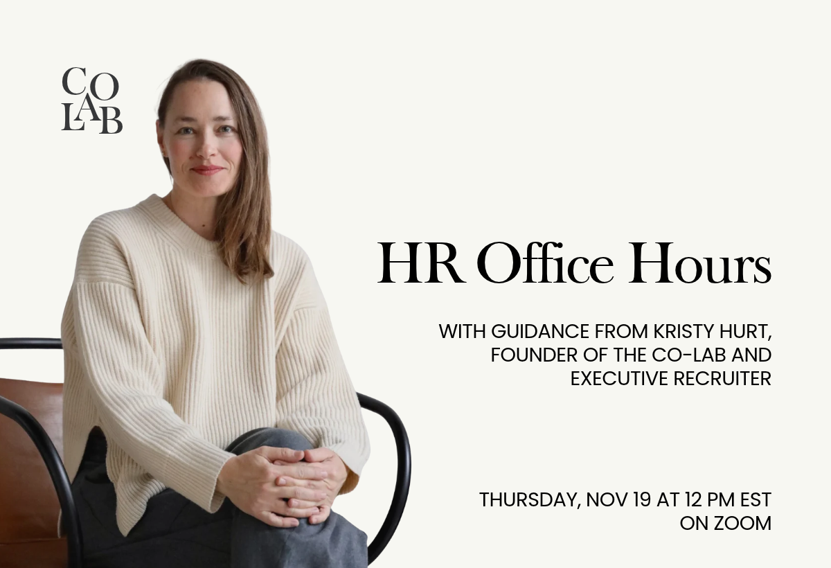 Café co-lab: HR Office Hours with Kristy Hurt, Founder of the co-lab and Executive Recruiter