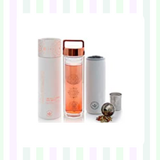 Teabloom All-Purpose Beverage Tumbler – 15 oz / 450 ml Insulated Glass Bottle 