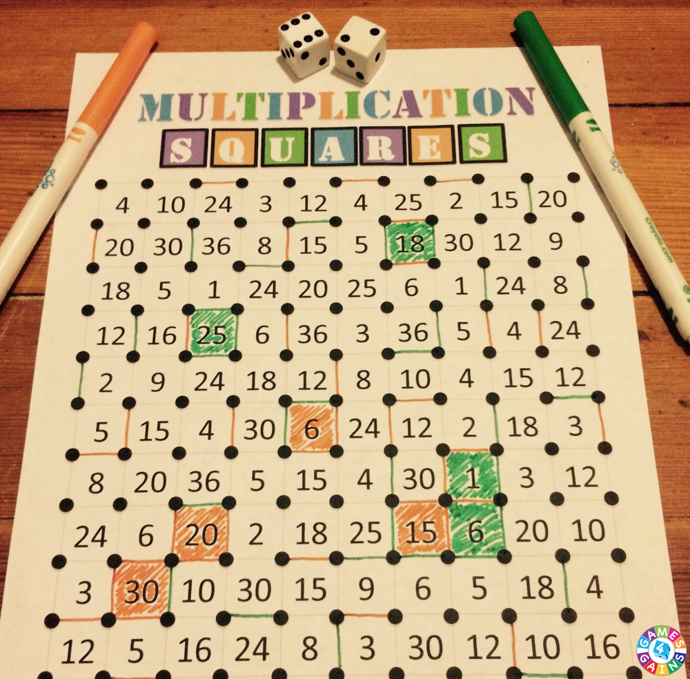 Multiplication Squares Game — Games 4 Gains