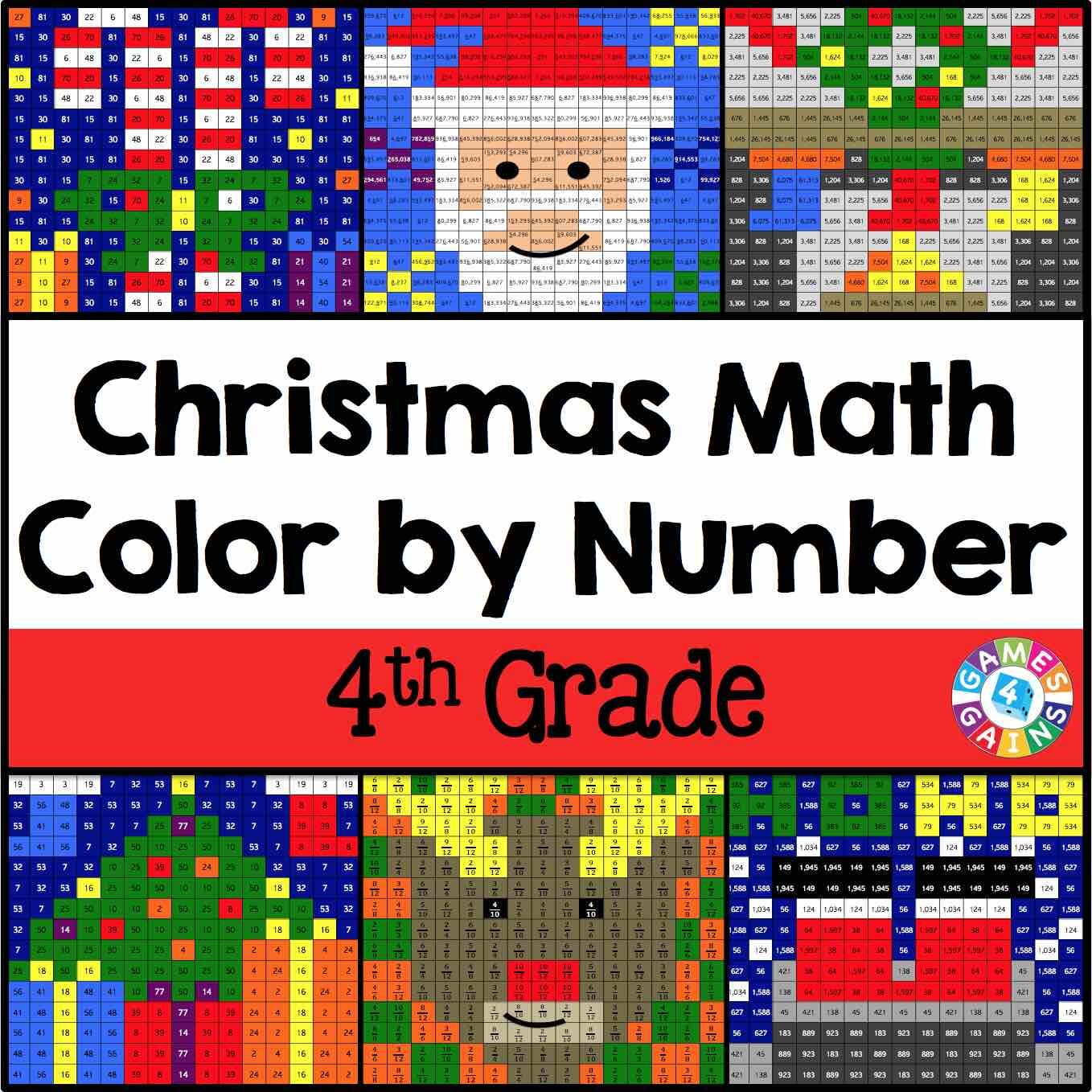 Christmas Math Color by Number 4th Grade Cover.jpg