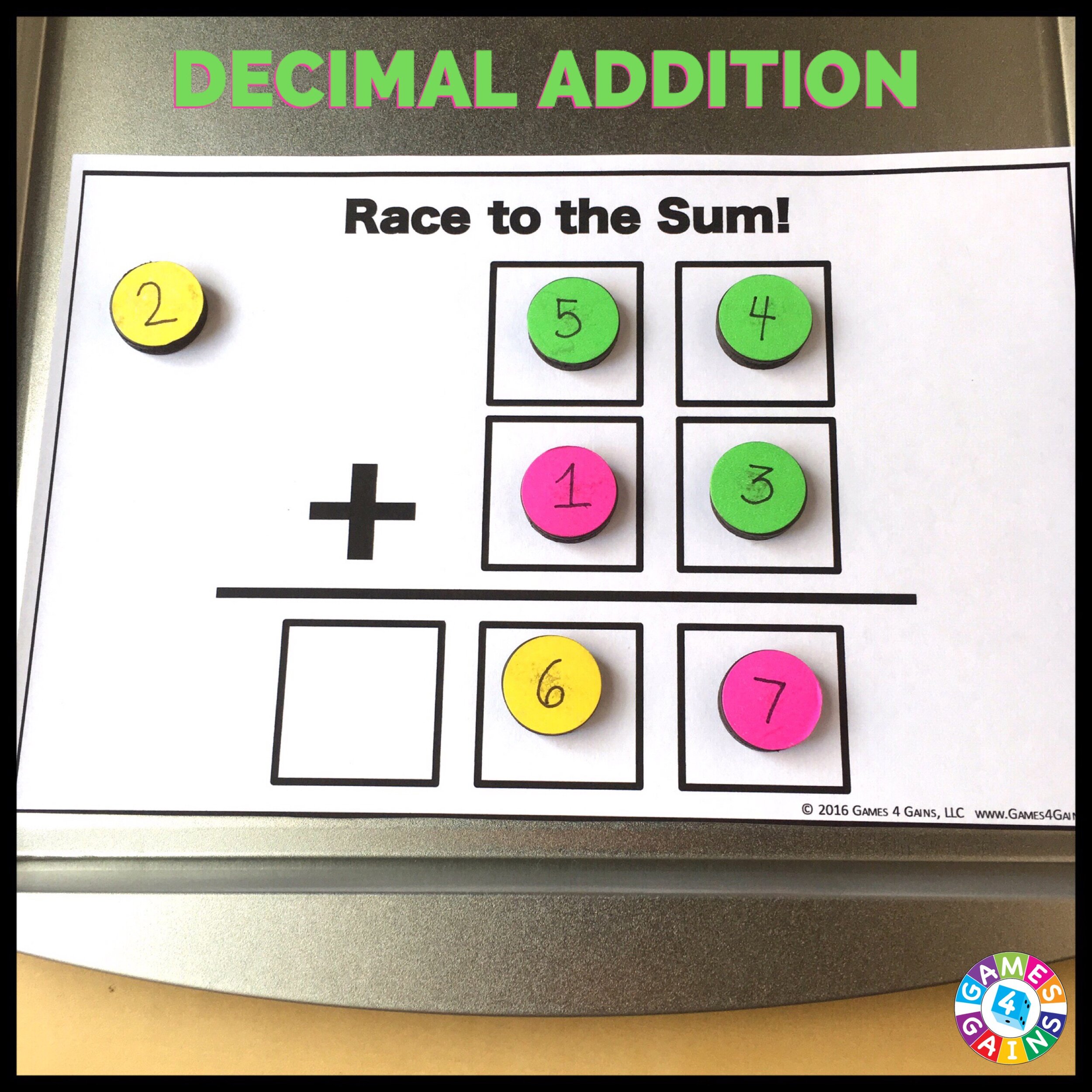 Race to the Sum Decimal Addition.JPG