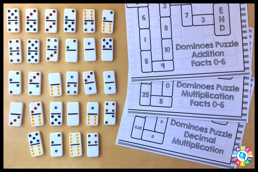 Slager Regelmatigheid Vuil Dominoes Math Puzzles — Games 4 Gains