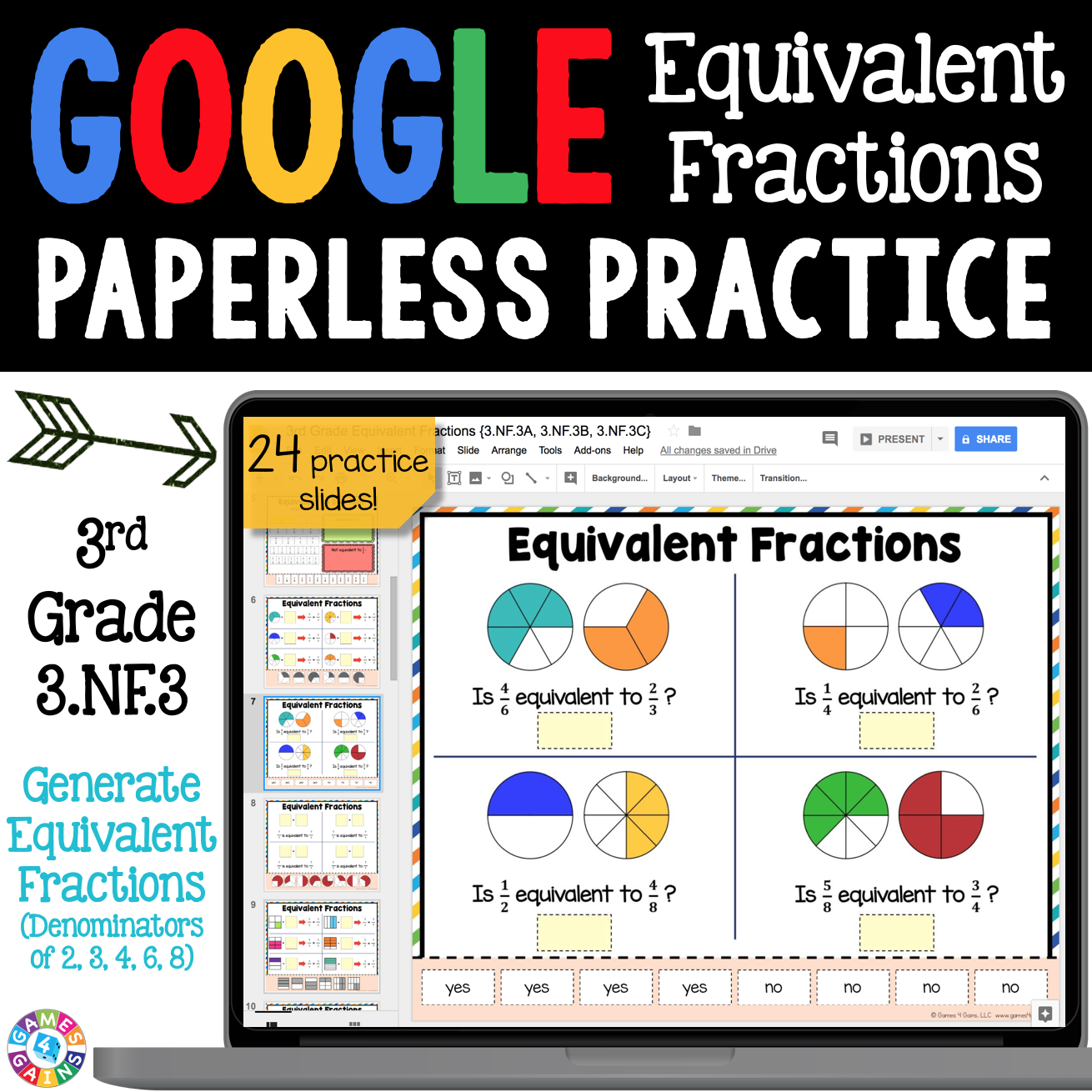 3.NF.3 3rd Grade Equivalent Fractions Digital Practice Cover.png