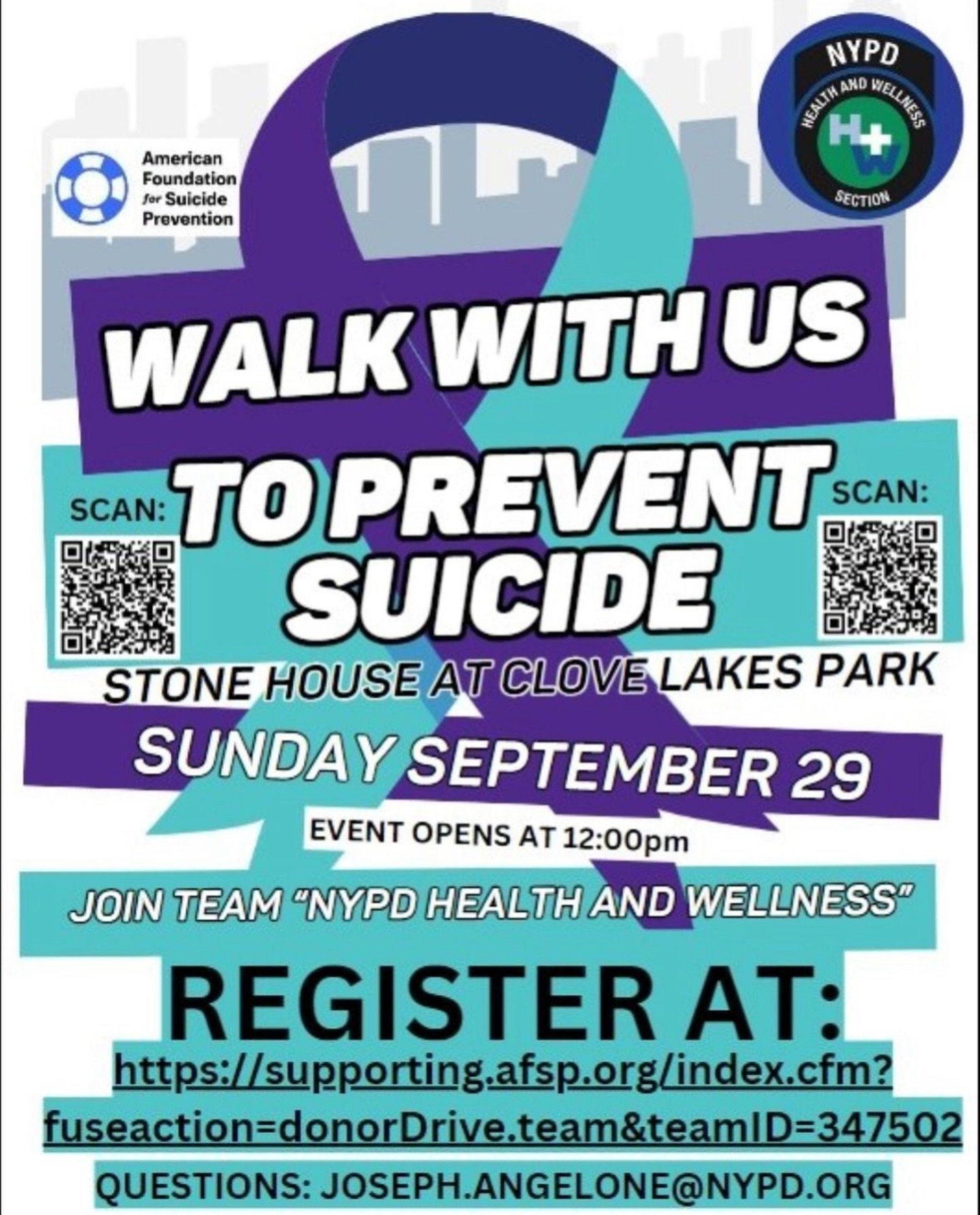 Don&rsquo;t forget this Sunday our Staten Island walk with @afspnyc it&rsquo;s not to late to register and join us!
.
#nypd #nypdhealthandwellness