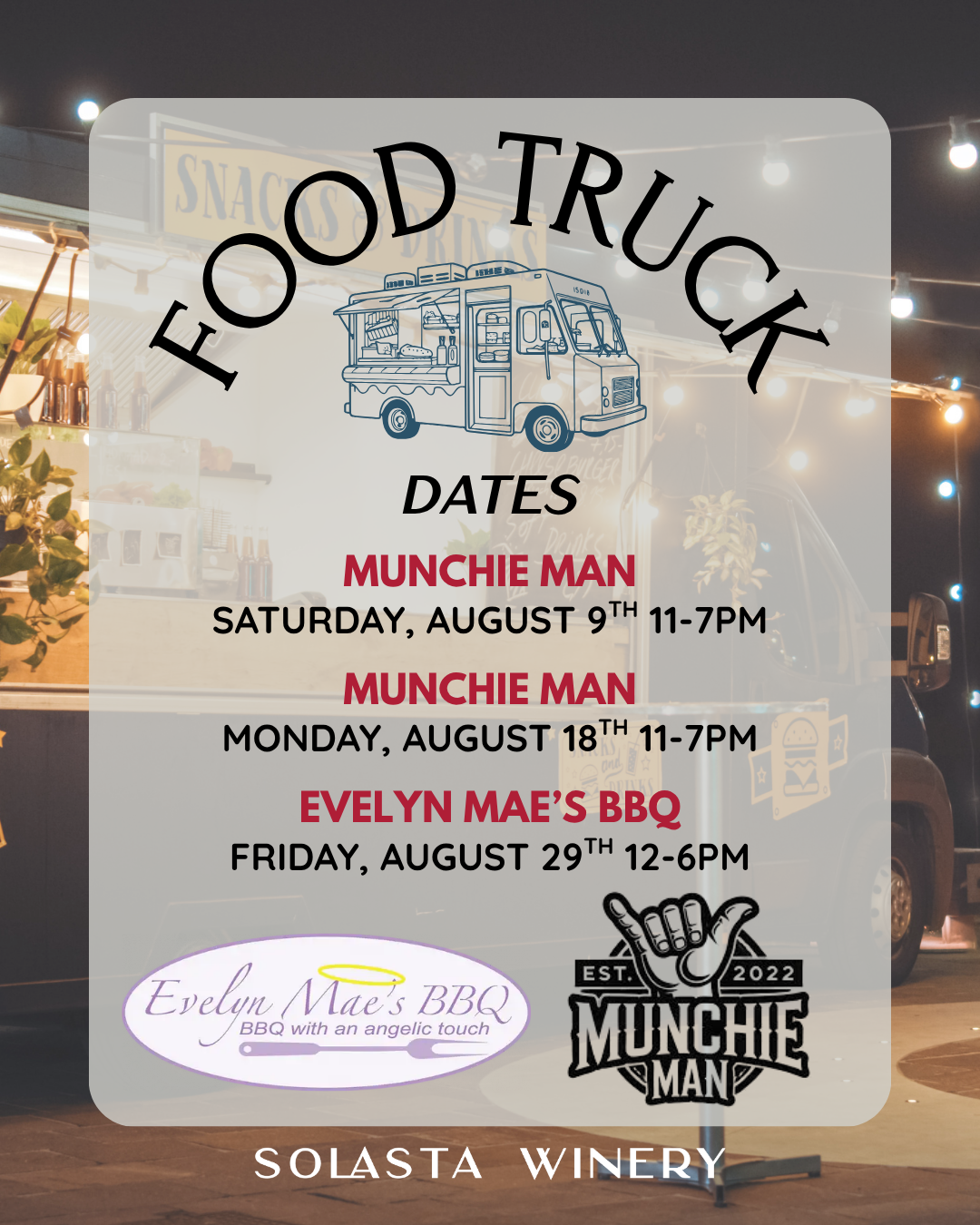 Food Truck Days at Solasta Winery
