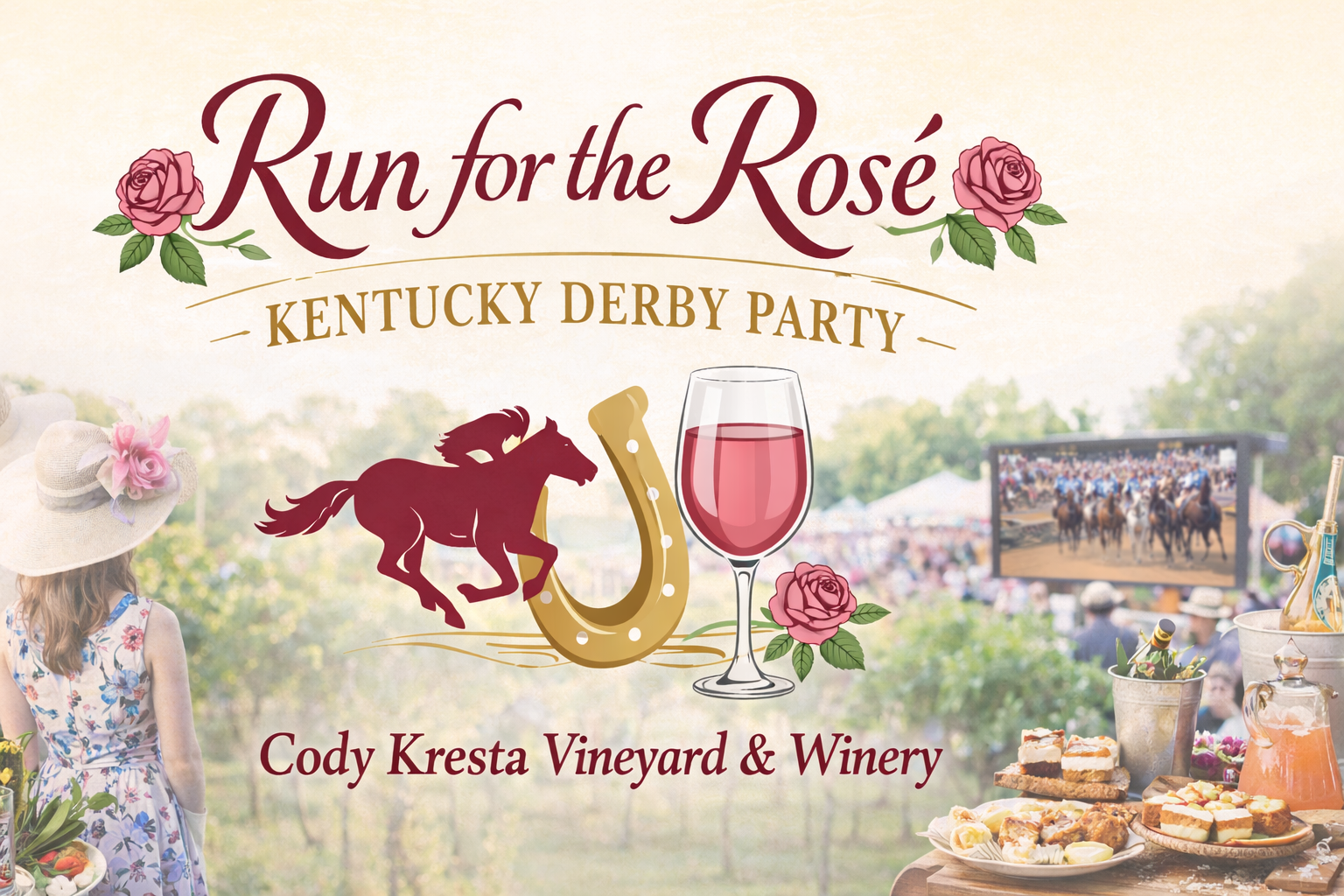 Run for the Rosé Kentucky Derby Party