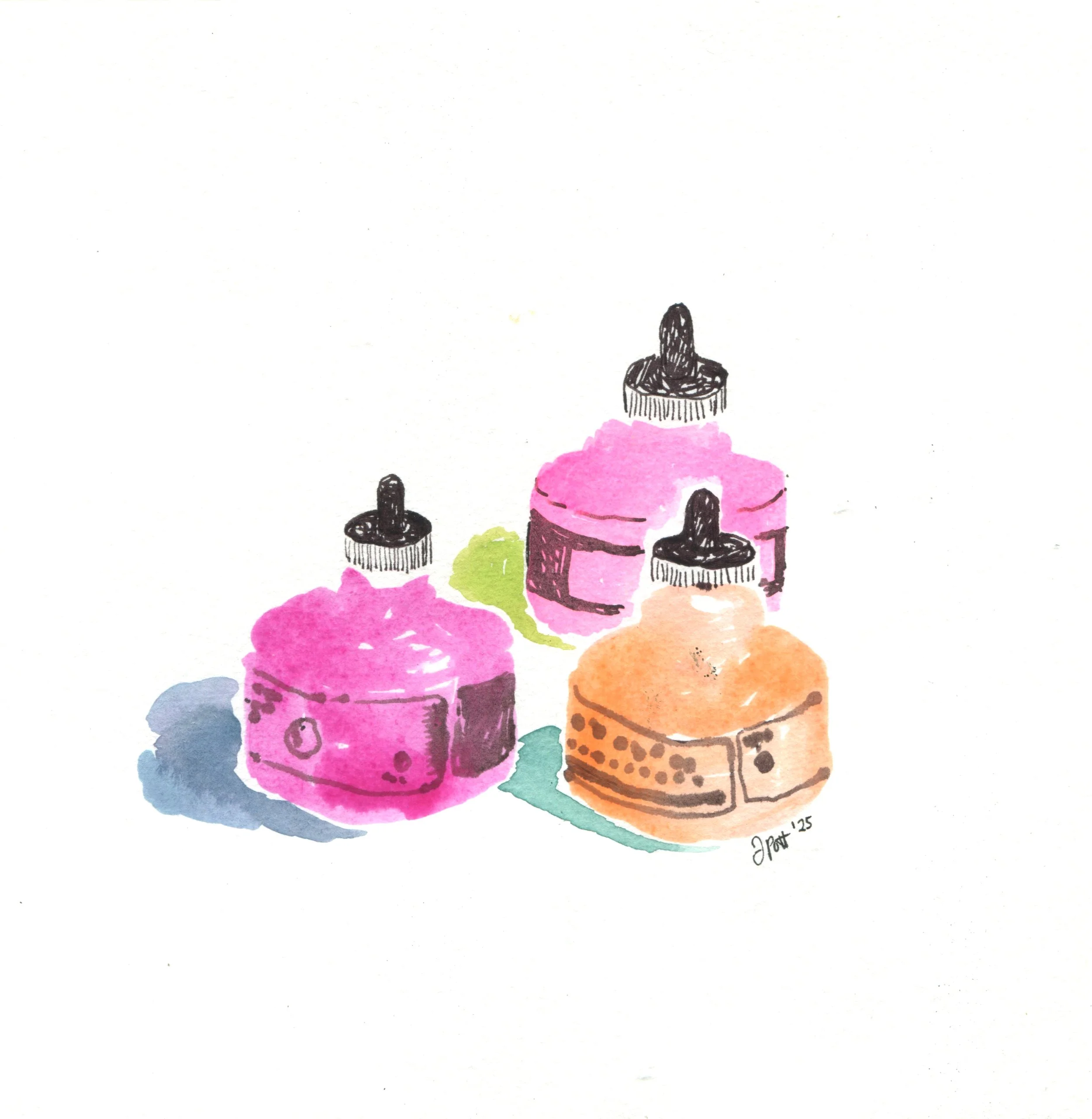 Inks 8 x 8" Original Signed Illustration