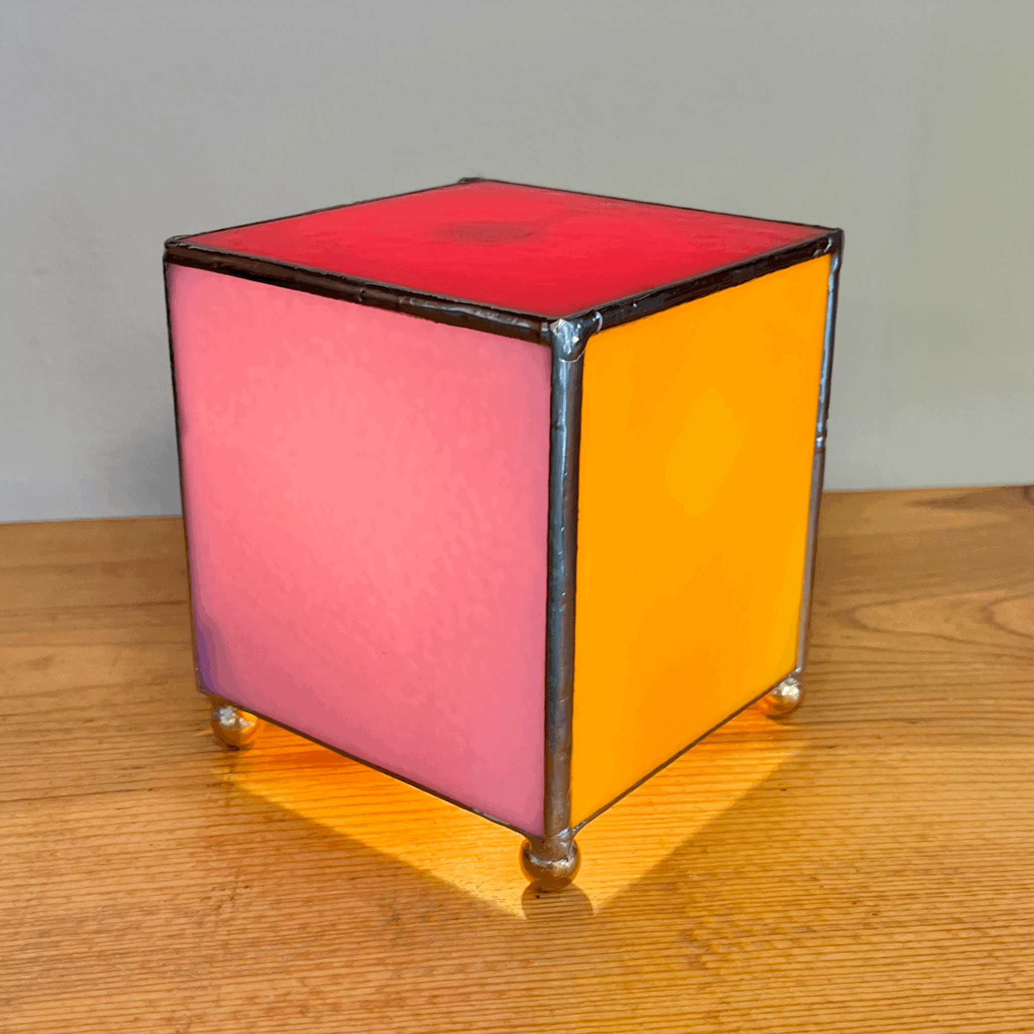 Serena Simpson Glow Box Table Lamp Stained Glass Intro Class ATL Glassworks Hapeville Atlanta GA