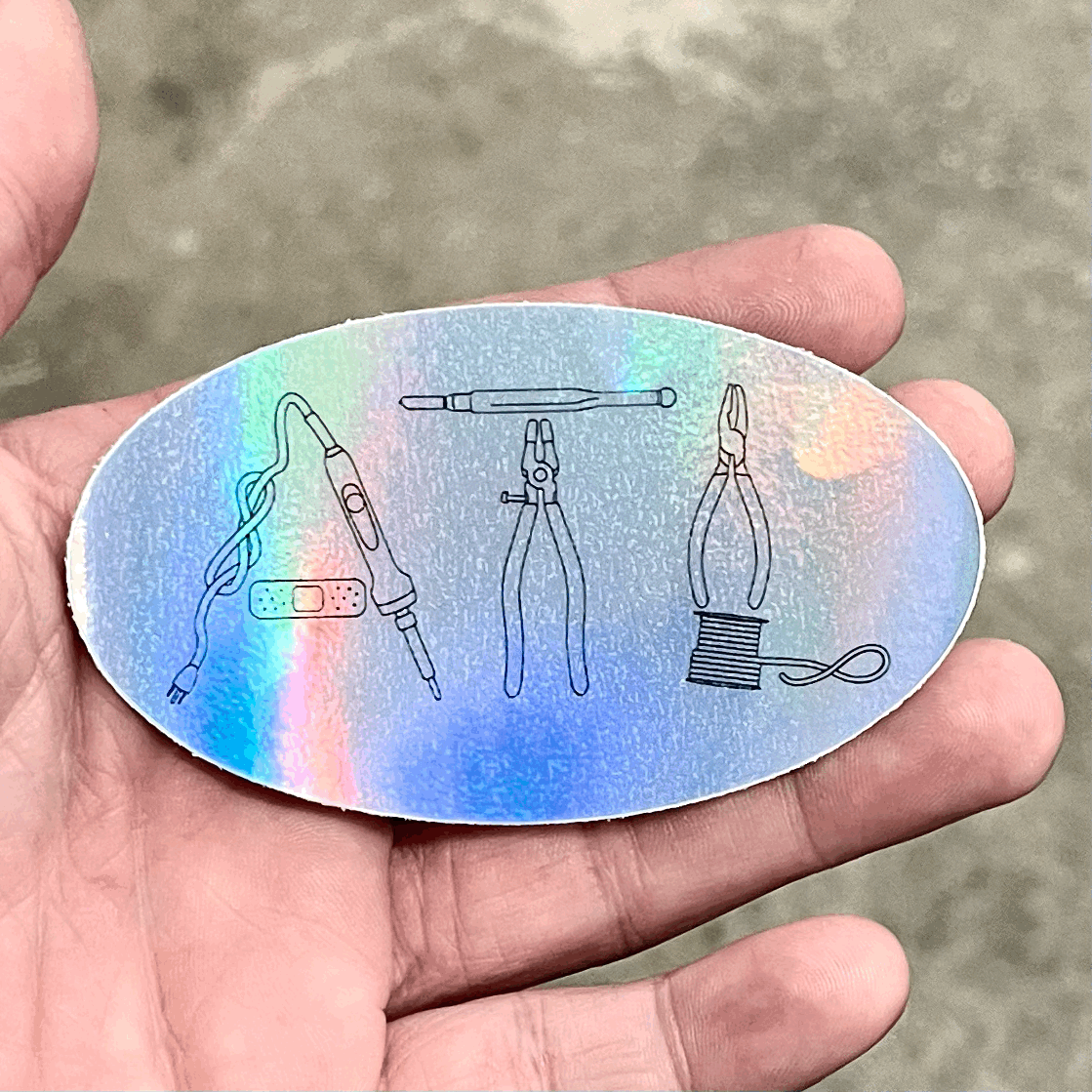 Rainbow Holographic ATL Tools Sticker