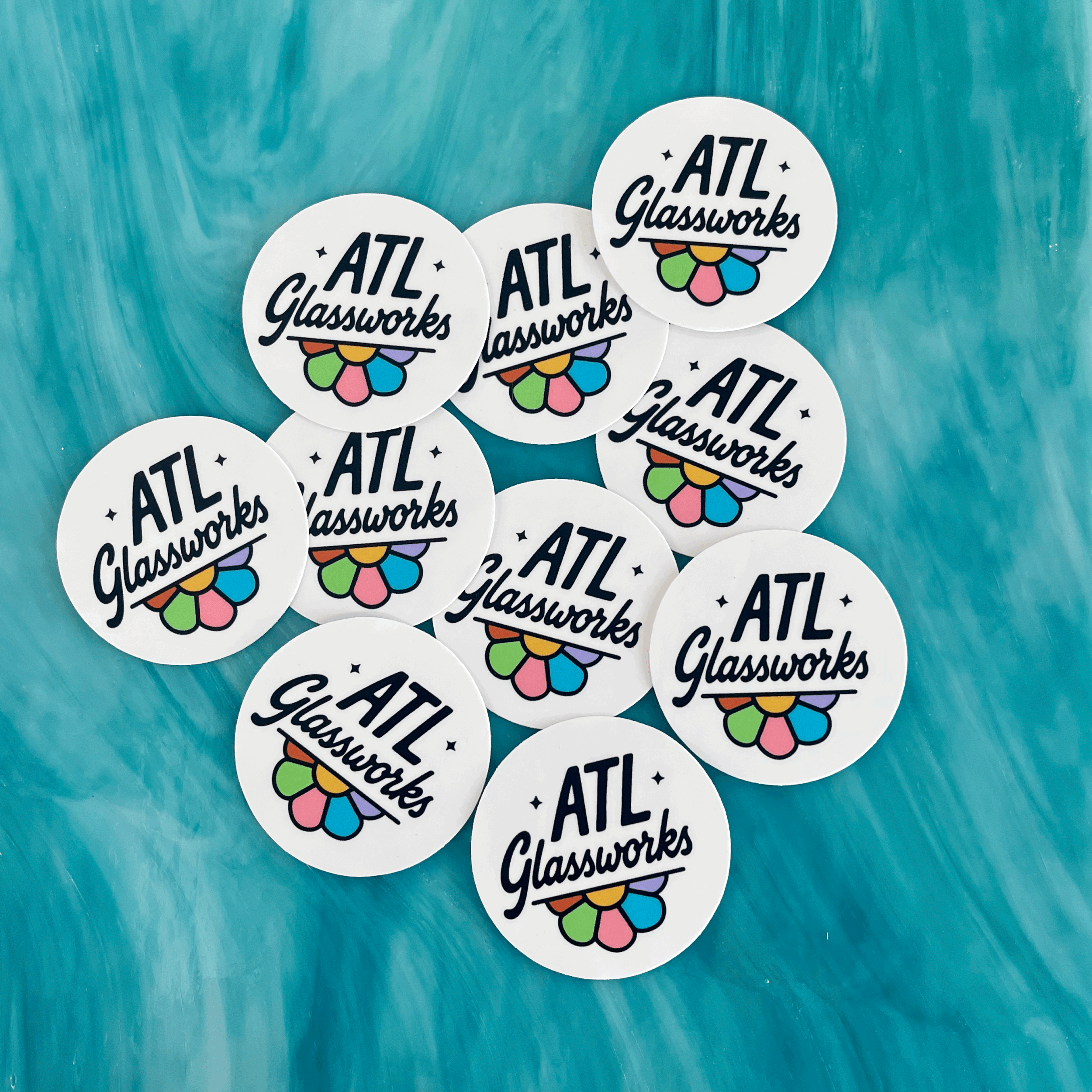 ATL Glassworks flower logo vinyl sticker