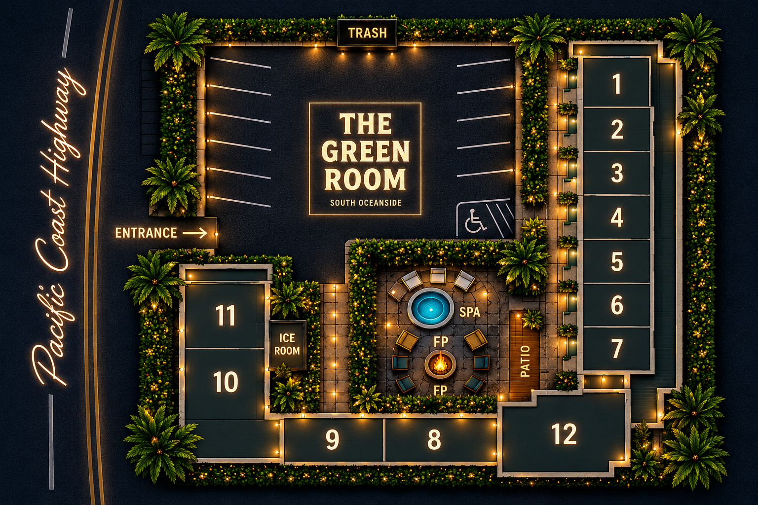 The Green Room Hotel Property Map