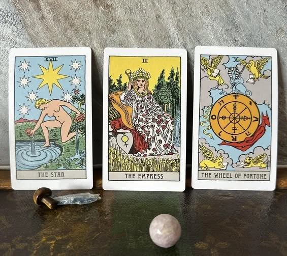 Tarot Cards: The Star, The Empress, The Wheel of Fortune