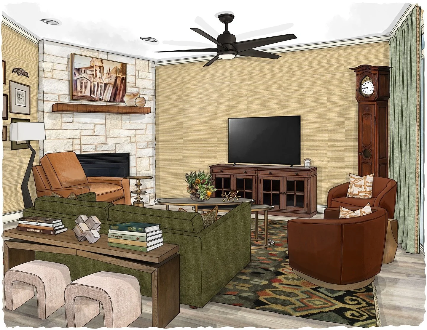 Warm autumn palette on a crisp fall morning— check! We’re in weekend mode, but definitely using our mornings for coffee and rendering prep. September items are flying in— we love the visuals, and we love supporting you!
.
Hand Drawn