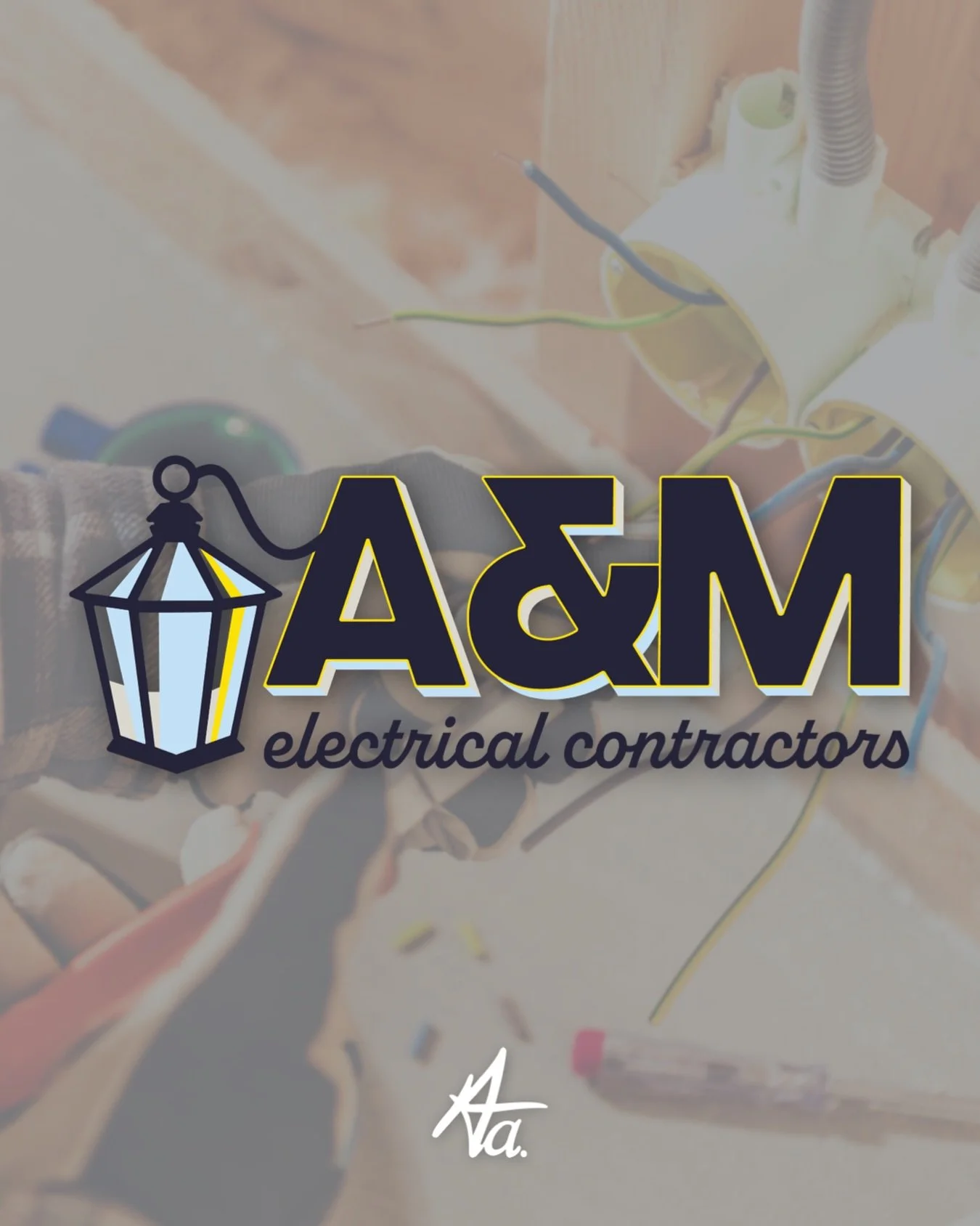 We love a good logo project! Say hello to A&amp;M Electrical Contractors 👋🏻 of West Hartford, CT. Super fun layouts on this one&mdash; featuring colorful dimension, a strong monogram, and a sweet little carriage light element. #logodesign #makerofv