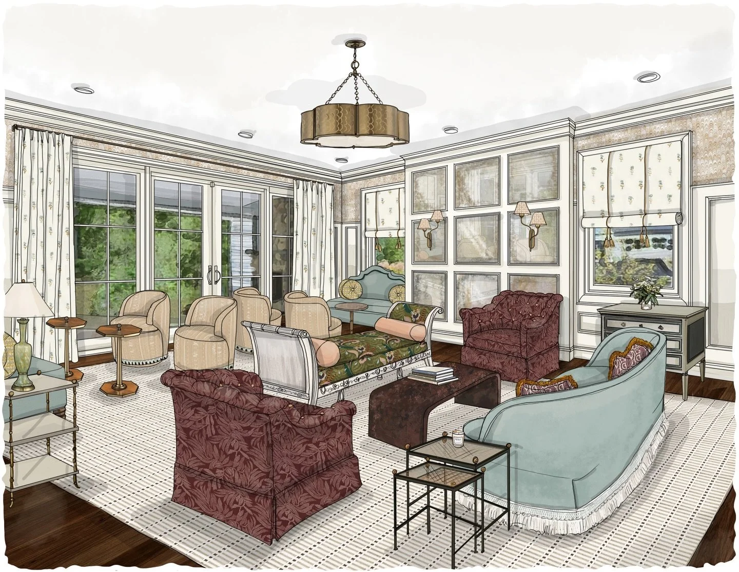 Hand drawn renderings remind us why we admire the design process so much. We value the opportunity to help create clarity and confidence&mdash; for homeowners and for the designers who bring these spaces to life.

We&rsquo;re honored to be part of ev