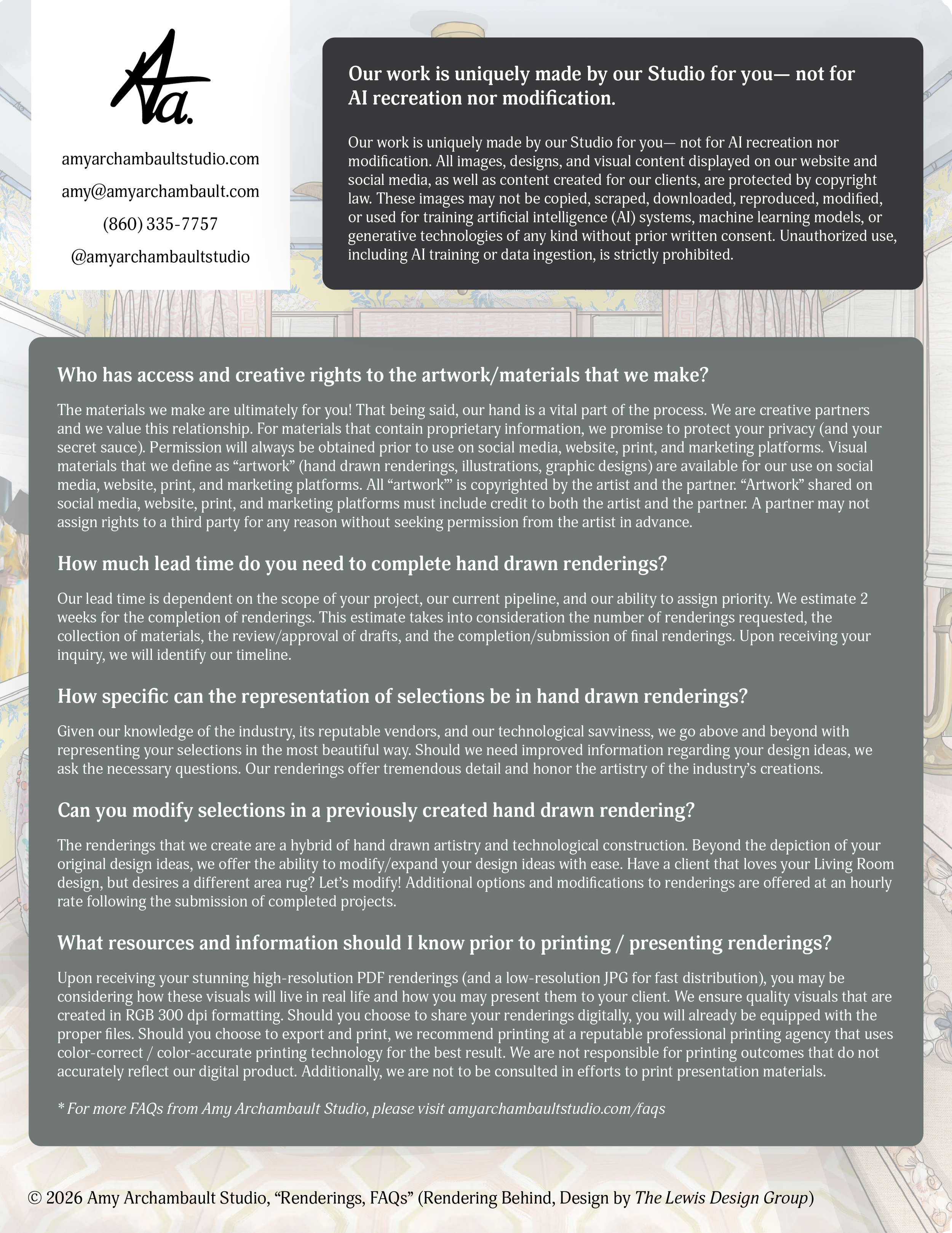 Hand Drawn Renderings, FAQs