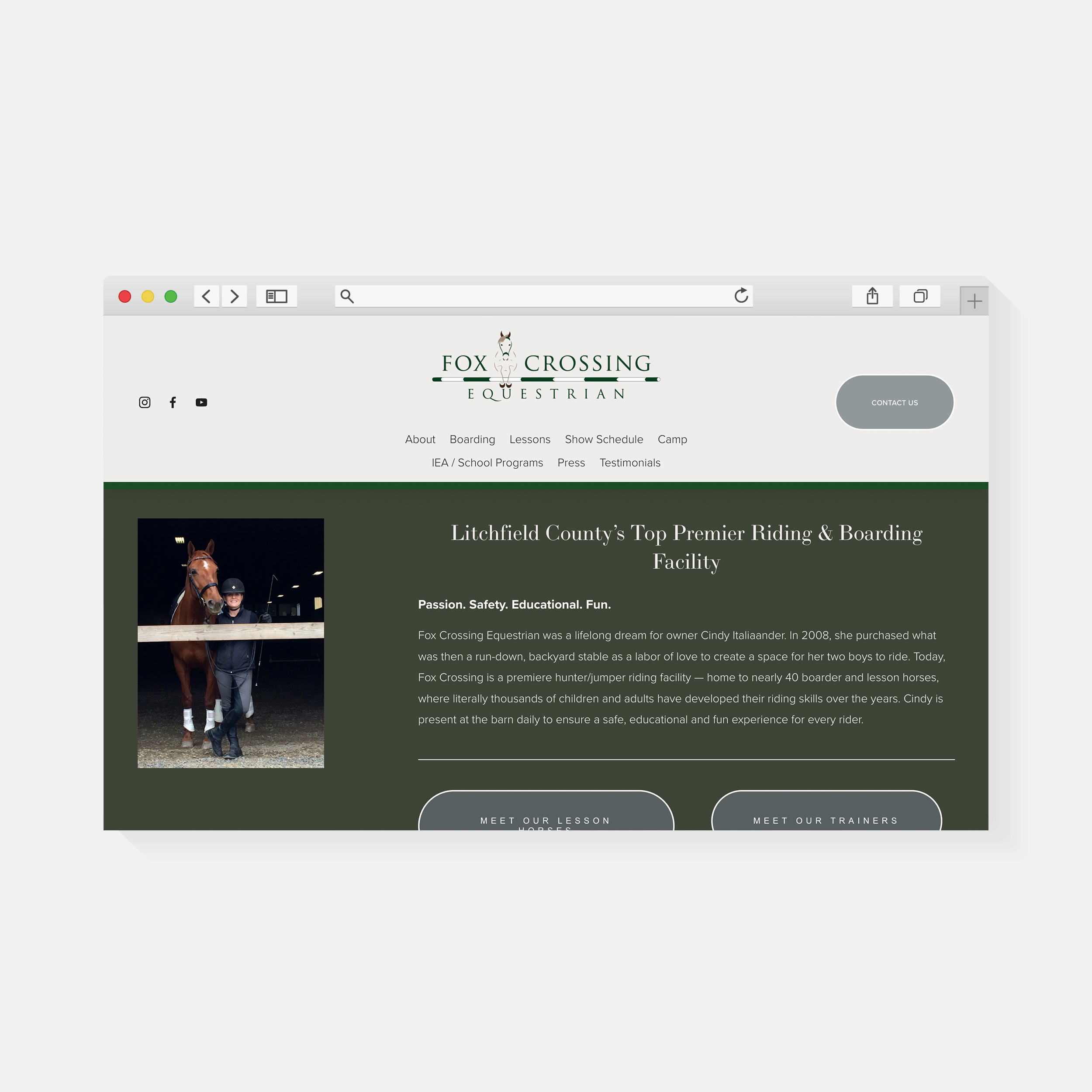 Fox Crossing Equestrian | Website Design | Amy Archambault Studio