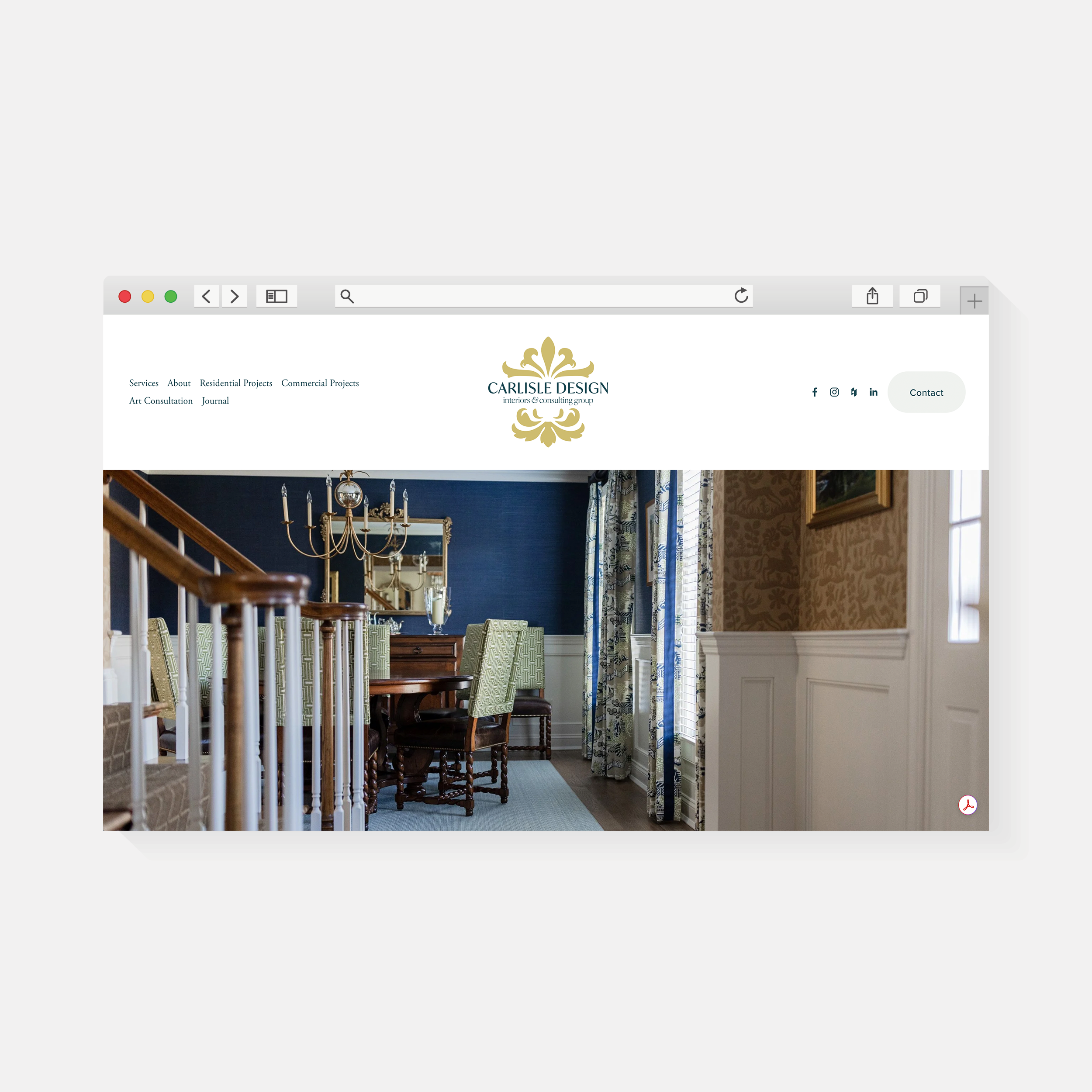 Carlisle Design Interiors | Website Design | Amy Archambault Studio