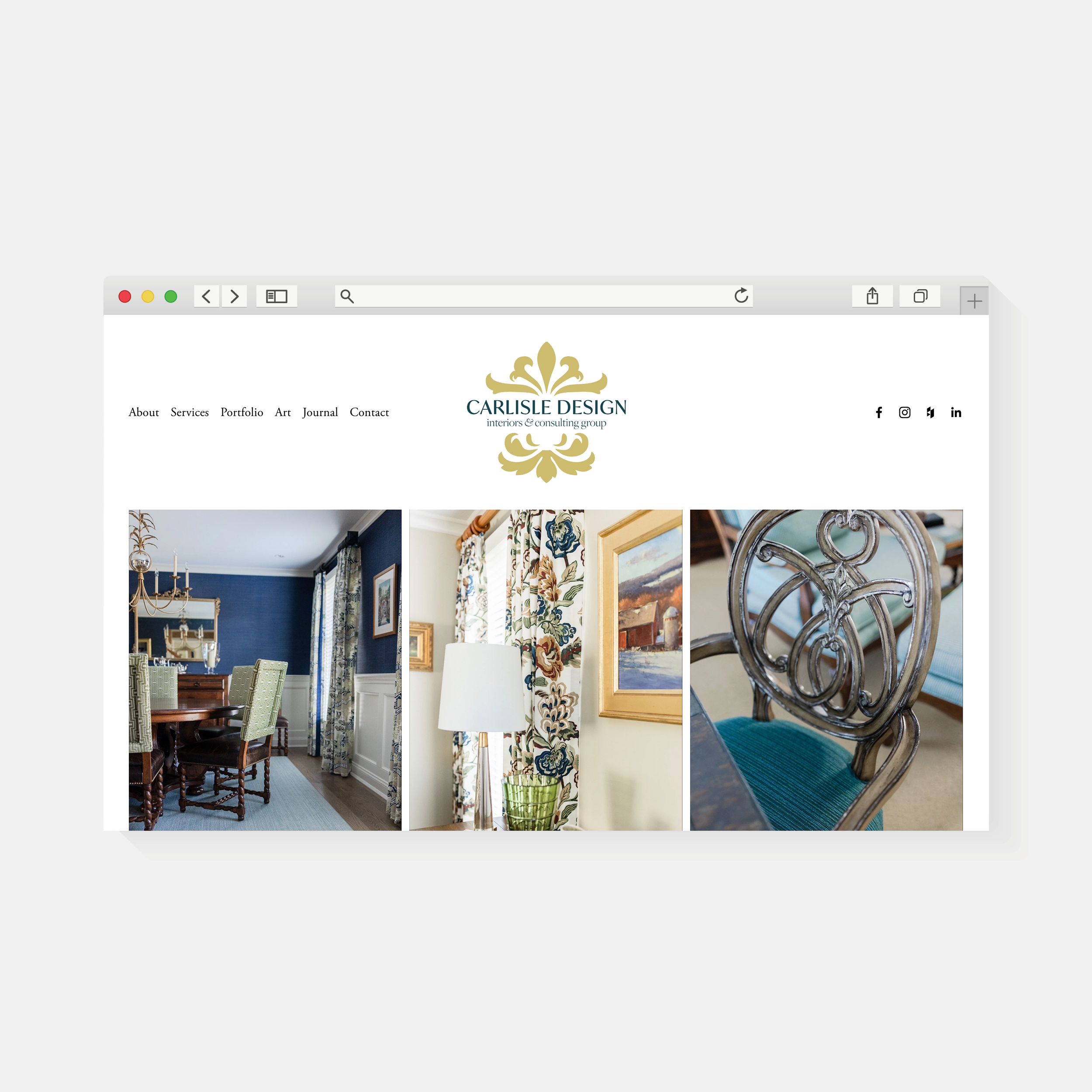 Carlisle Design Interiors | Website Design | Amy Archambault Studio