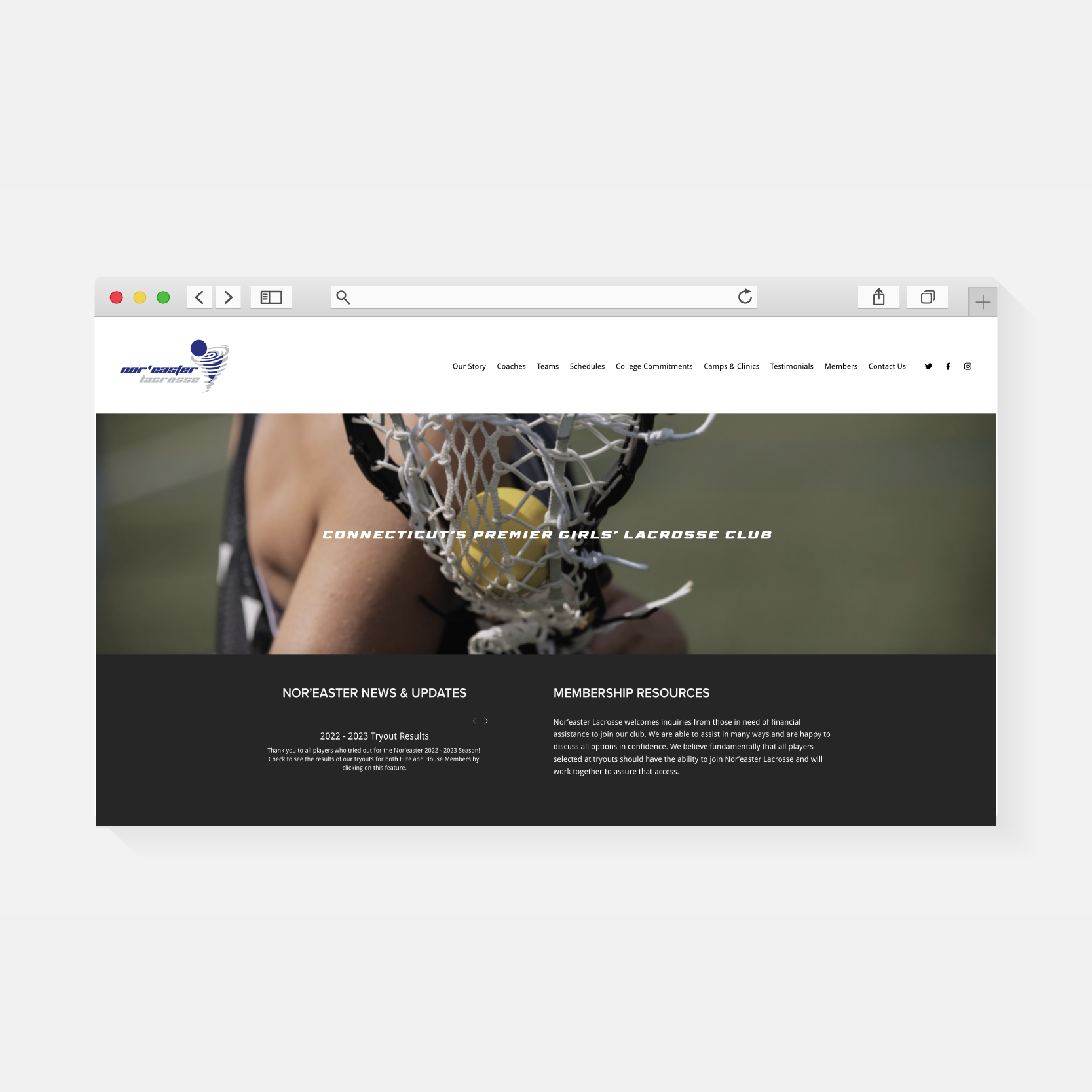 Nor'easter Lacrosse | Website Design | Amy Archambault Studio