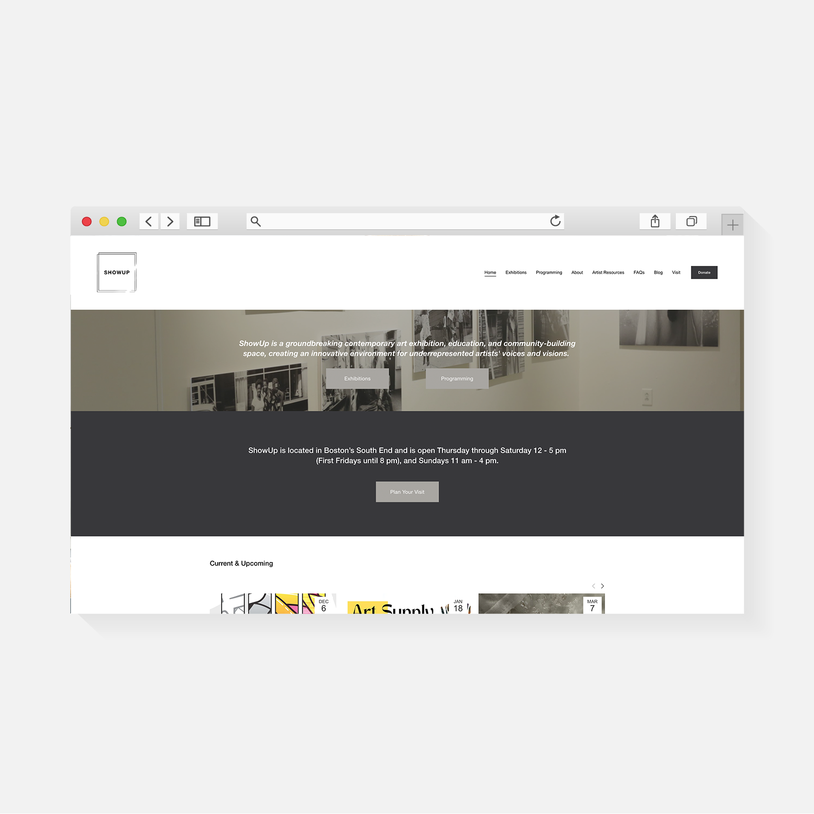 Show Up Gallery | Website Design | Amy Archambault Studio