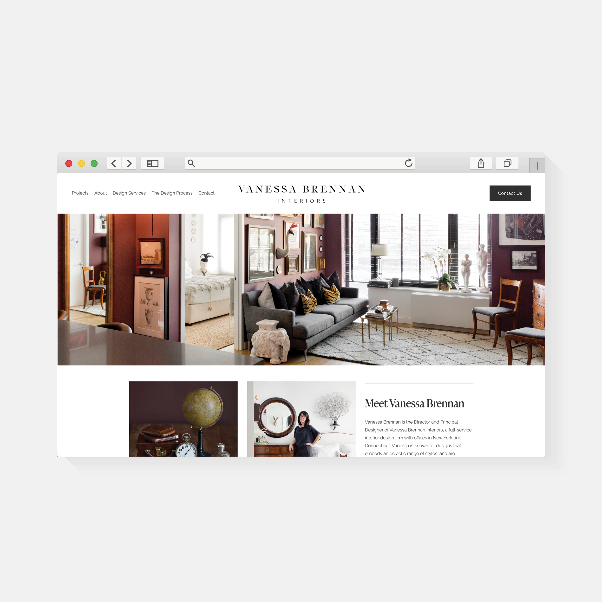 Vanessa Brennan Interiors | Website Design | Amy Archambault Studio