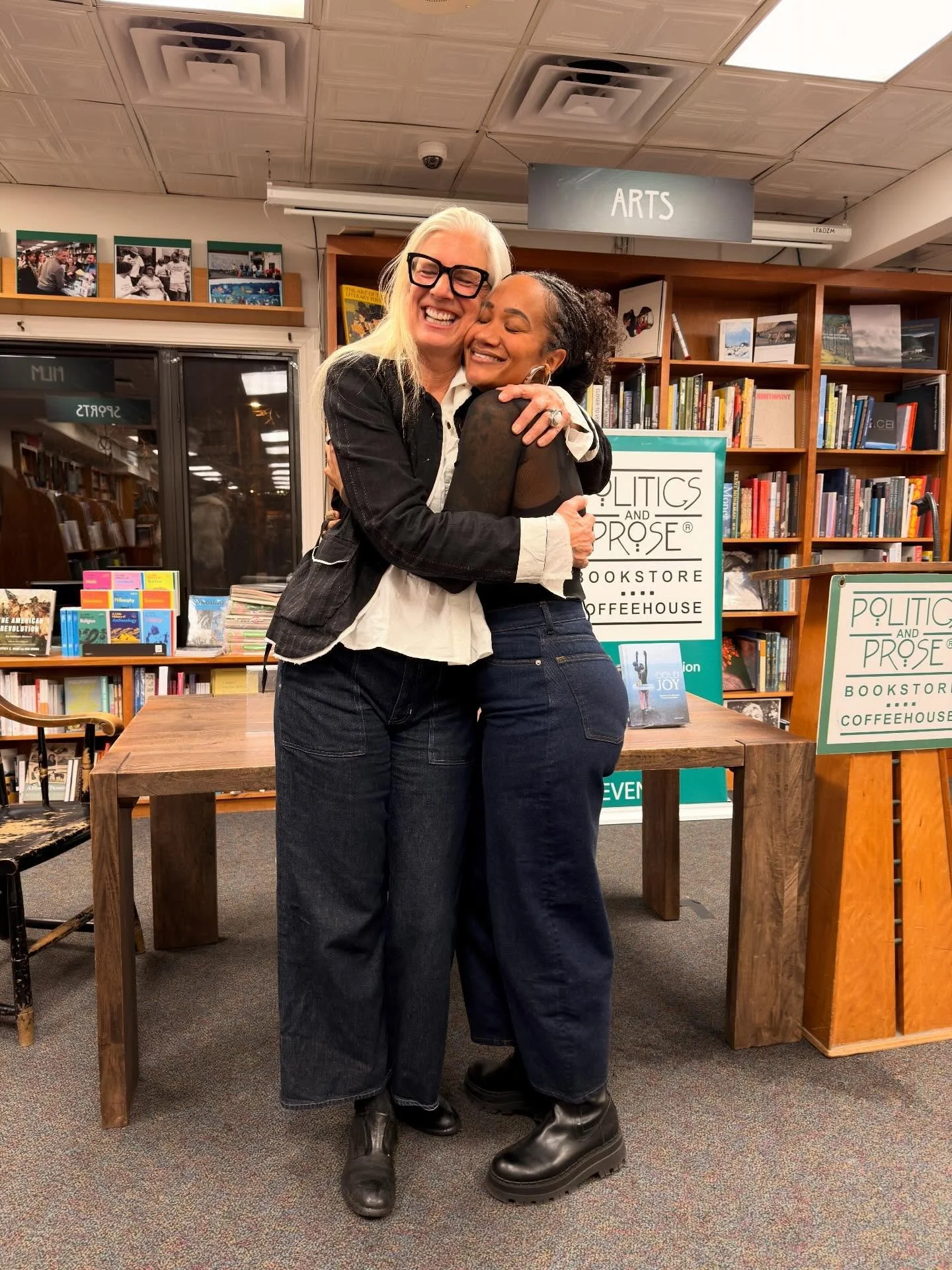 Back together again
🤍
Thank you @politicsprose for a lovely evening talking about JOY
🤍
Look out for for all the JOY:
@alexelle Spot Joy Planner 
from @karstgoods 

@parkhere book Cold Joy 
from @chroniclebooks 

With Joy, always
Libby and Alex