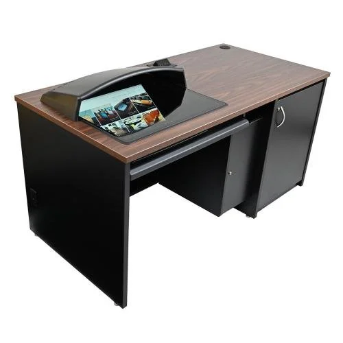 SeatedHeightLectern-Downview-PopUpPowerCenter-WalnutWS-BlackB-OptVisorOn-2.jpg