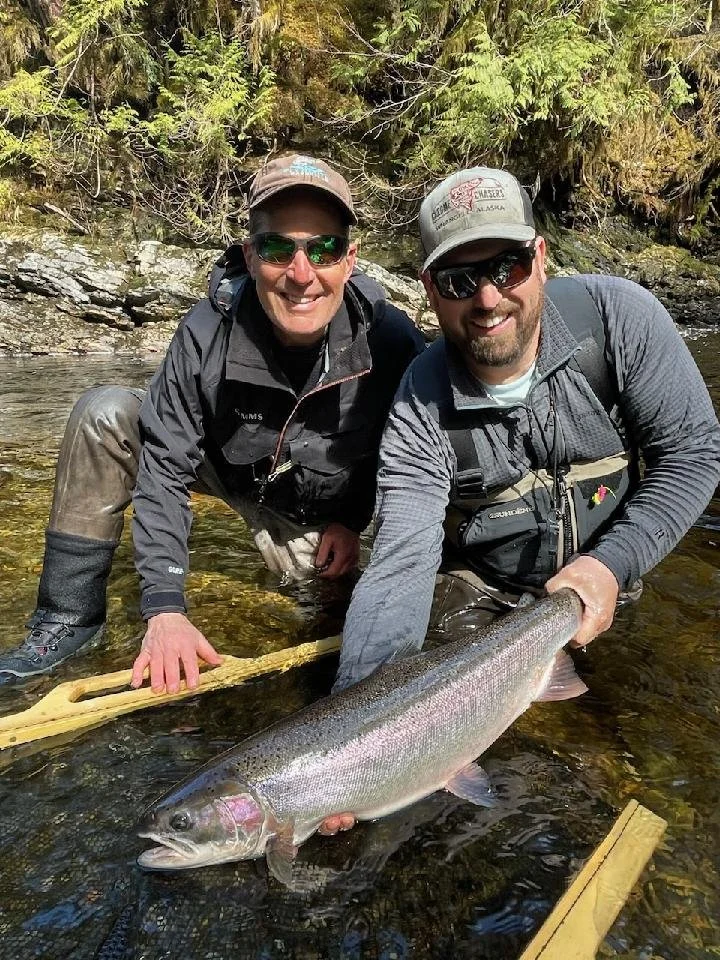 Catching Steelhead with Rick and his client