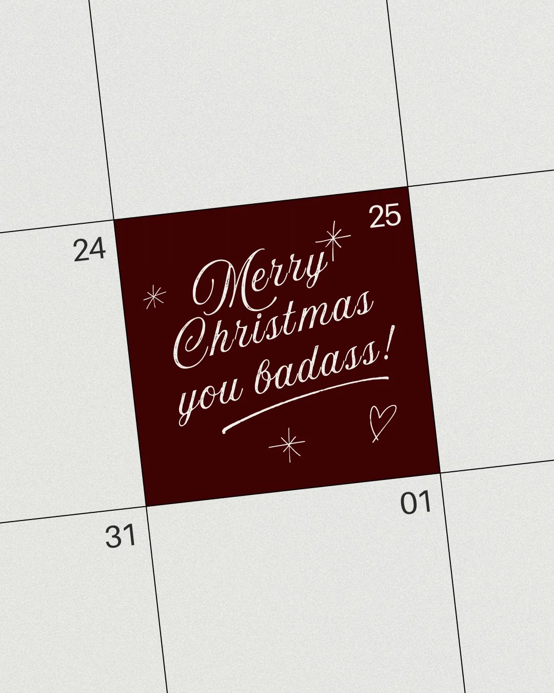 Merry Christmas, you Badass! ⁠
⁠
⁠
⁠
#smallbusiness #christmas #badassbranding