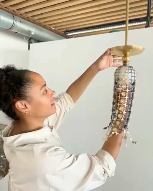 A glimpse of something new in the making.

Developed by SWADOH in collaboration with @lucie.toure , this new light fixture is taking shape through an intricate process of hand assembly, where each individual element is carefully linked to the next to