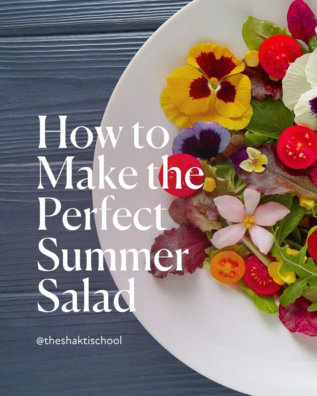 Summertime is the time for salad&mdash;the possibilities are endless. 🌺🌱🍅 In the Virginia summers, greens grow in abundance, fruit starts popping off and there are edible flowers galore! It&rsquo;s one of my favorite times of the year. ⁠

Of cours