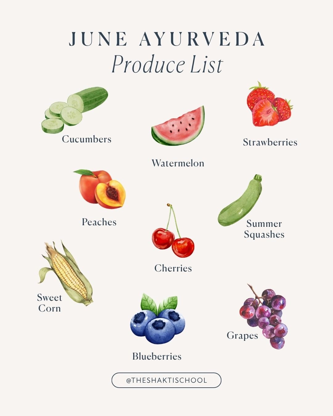 Nature always knows how to help us stay balanced, and Mama Nature is always offering us her health-giving gifts in the form of seasonal produce! Ayurveda teaches us to eat with the seasons&mdash;in summertime, that means letting our food nourish and 